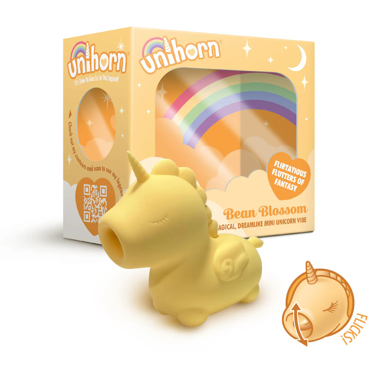 Unihorn Bean Blossom Flicking Silicone Clitoral Vibrator - Yellow - Image 5