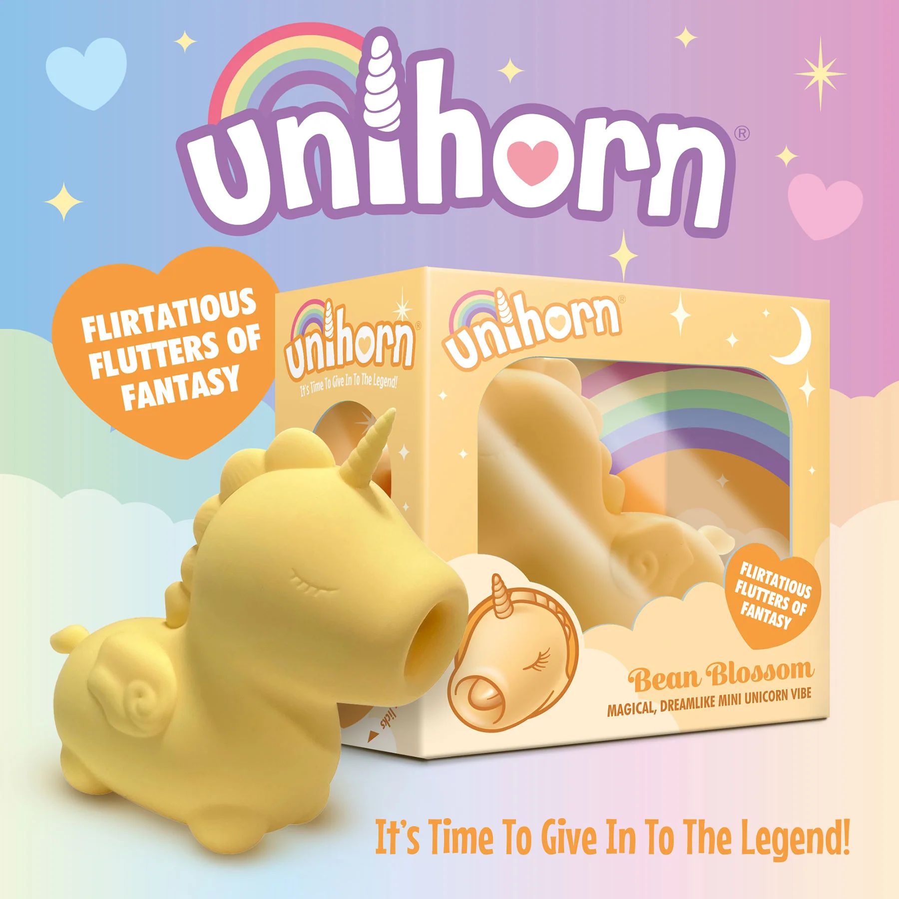 Unihorn Bean Blossom Flicking Silicone Clitoral Vibrator - Yellow - Image 7