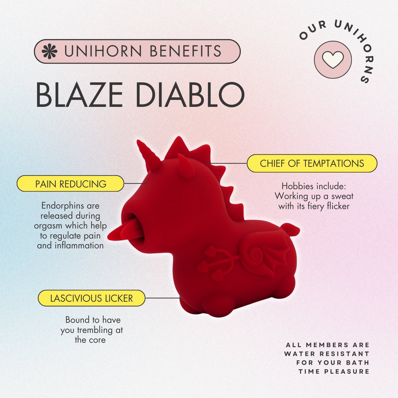 Unihorn Blaze Diablo Licking Forked Tongue Silicone Clitoral Vibrator - Red - Image 10