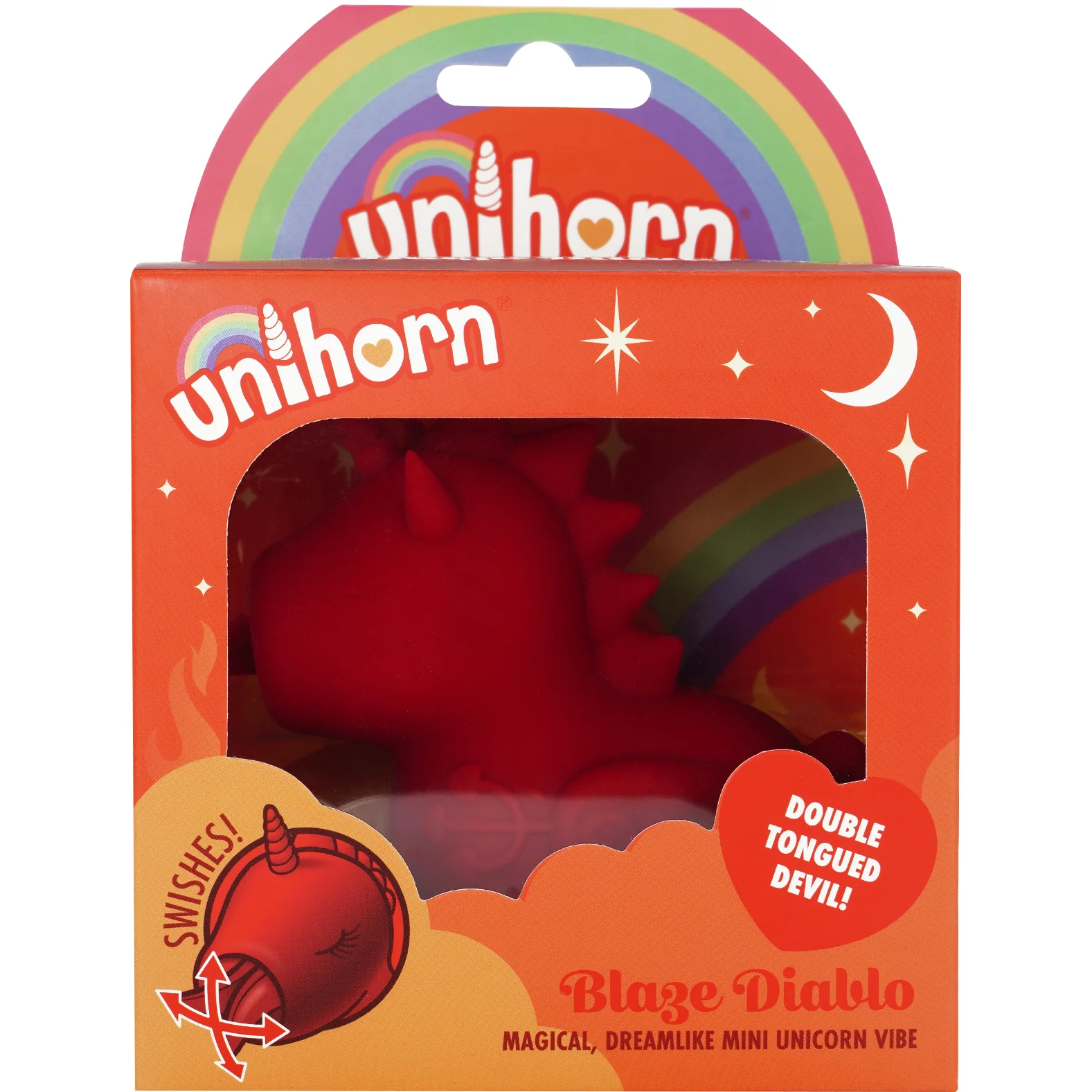 Unihorn Blaze Diablo Licking Forked Tongue Silicone Clitoral Vibrator - Red - Image 13