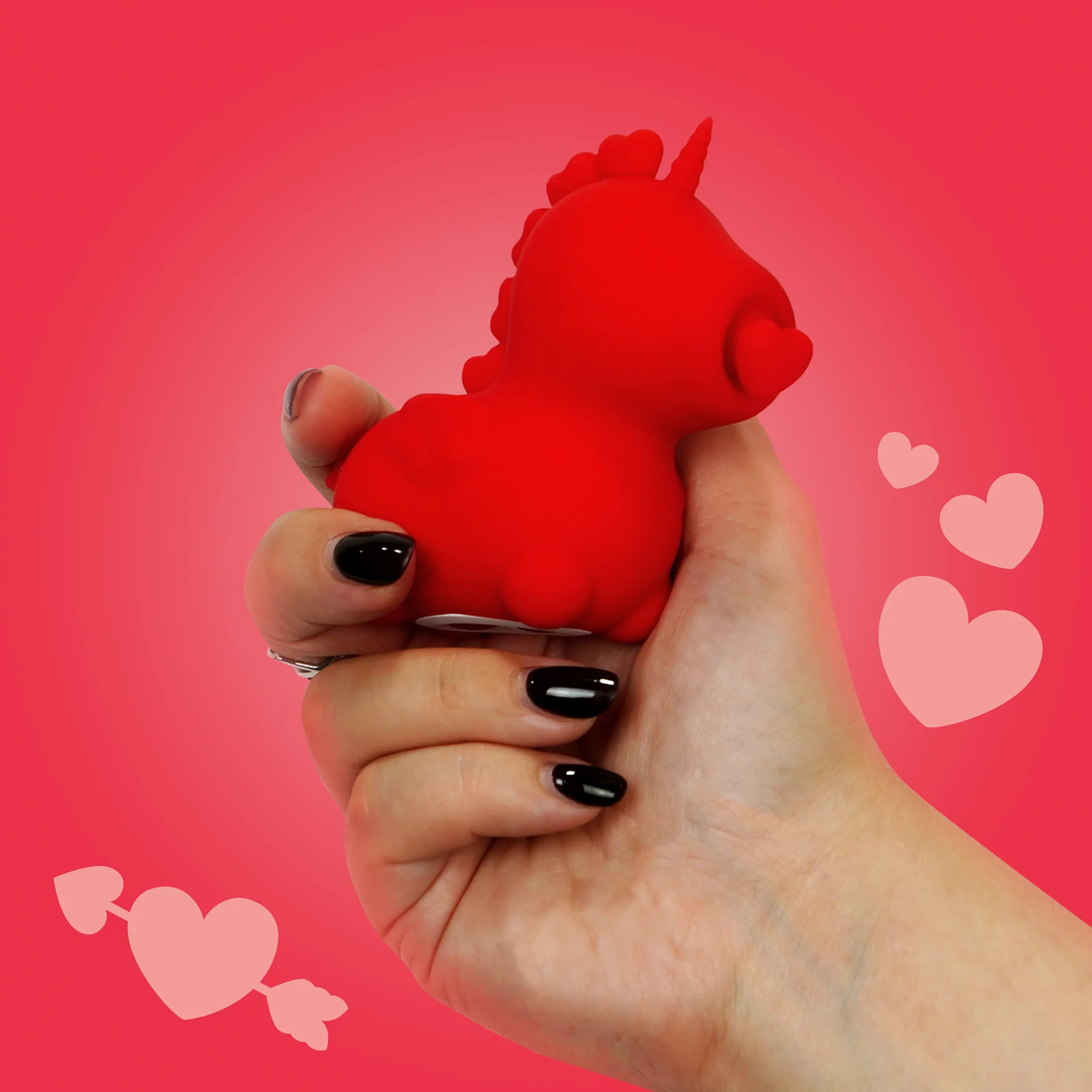 Unihorn Cupid's Beau The Nuzzling Nose Swirling Silicone Clitoral Vibrator - Red - Image 2