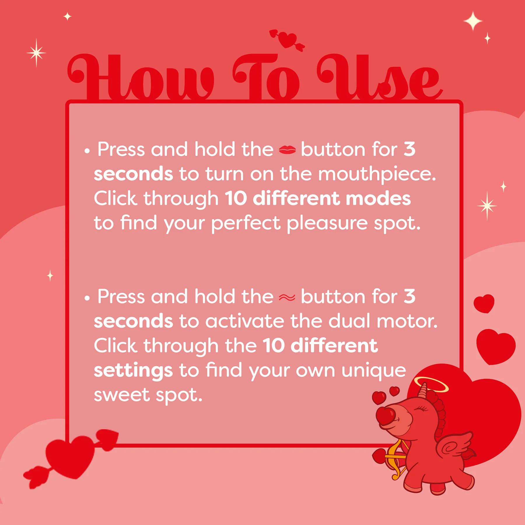 Unihorn Cupid's Beau The Nuzzling Nose Swirling Silicone Clitoral Vibrator - Red - Image 5
