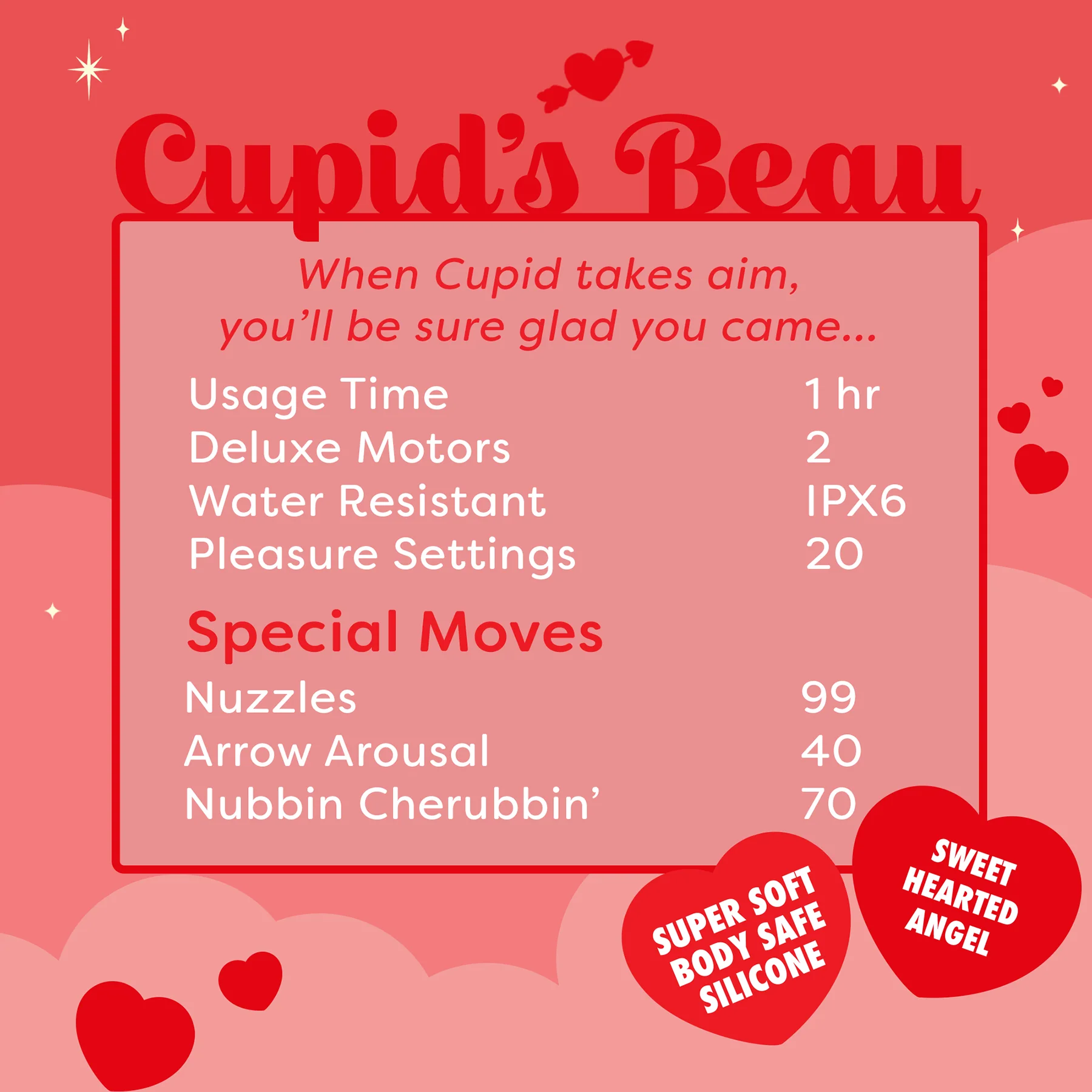 Unihorn Cupid's Beau The Nuzzling Nose Swirling Silicone Clitoral Vibrator - Red - Image 7