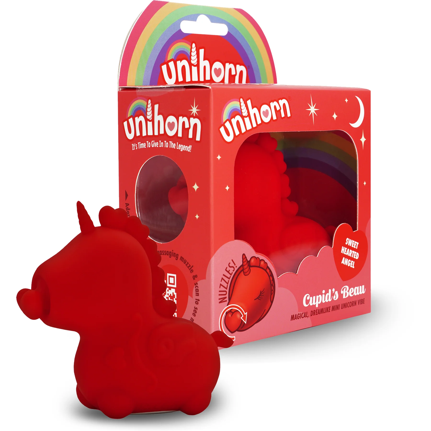 Unihorn Cupid's Beau The Nuzzling Nose Swirling Silicone Clitoral Vibrator - Red - Image 8