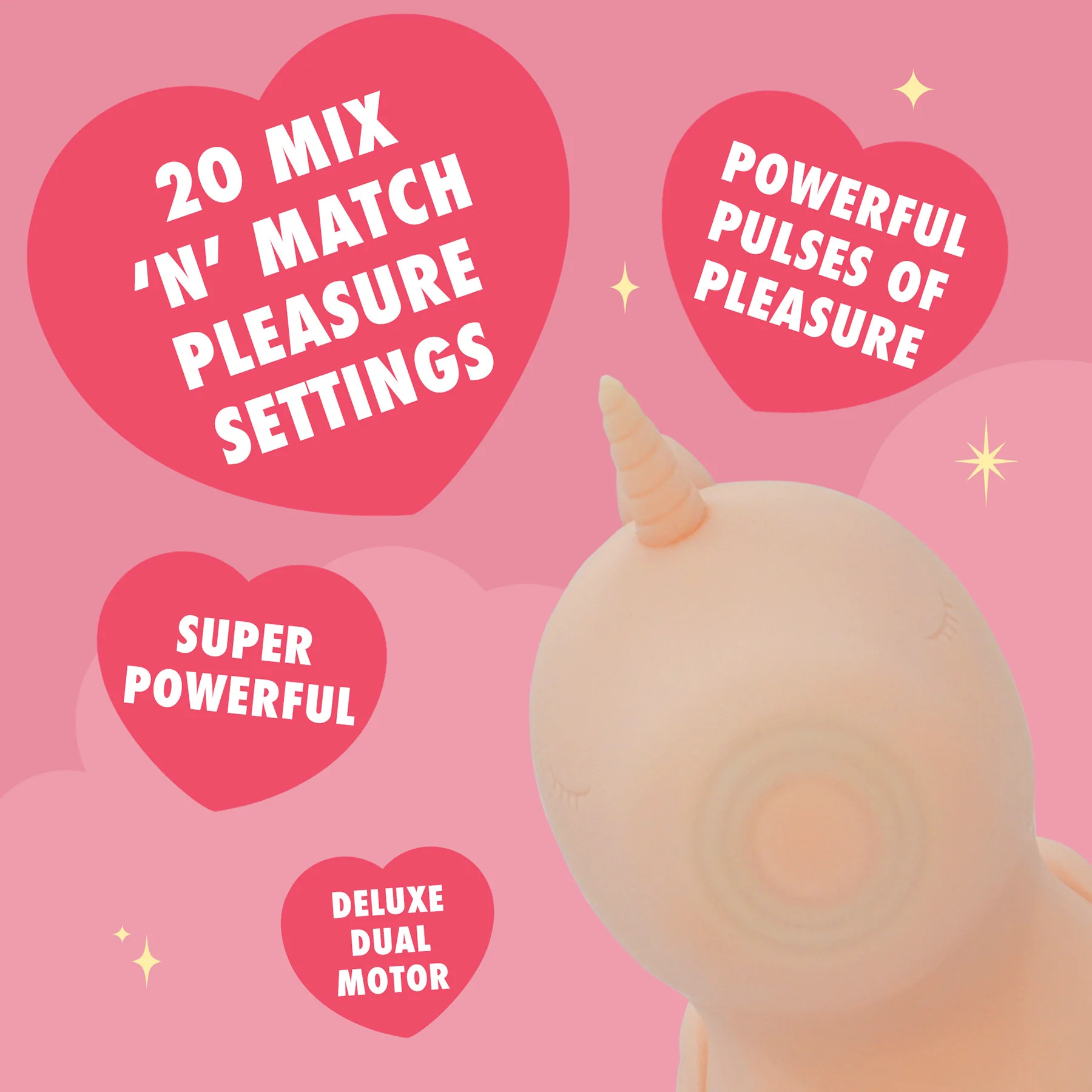 Unihorn Heart Throb Pulsing Silicone Clitoral Vibrator - Pink - Image 12