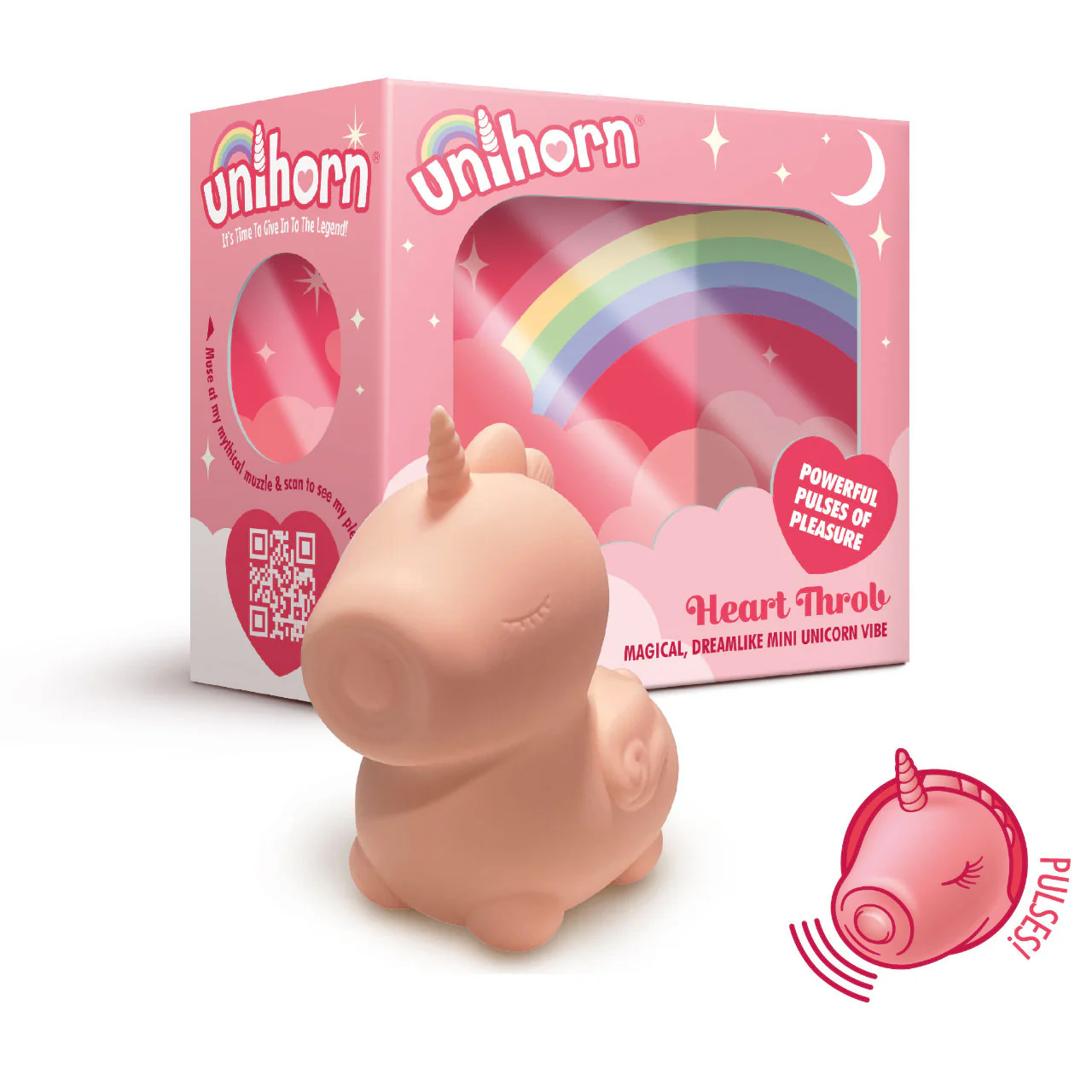 Unihorn Heart Throb Pulsing Silicone Clitoral Vibrator - Pink - Image 18