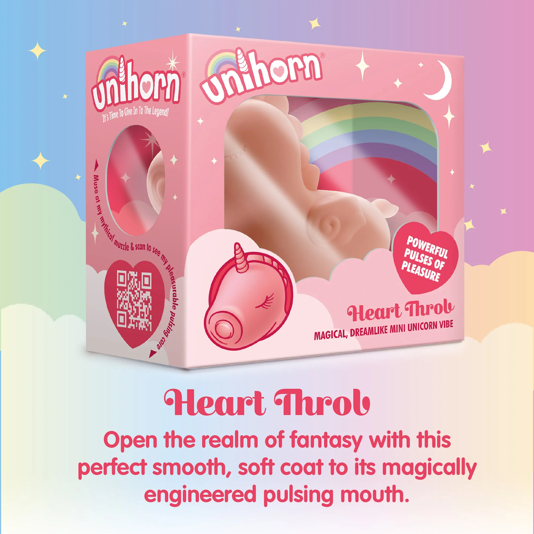 Unihorn Heart Throb Pulsing Silicone Clitoral Vibrator - Pink - Image 21