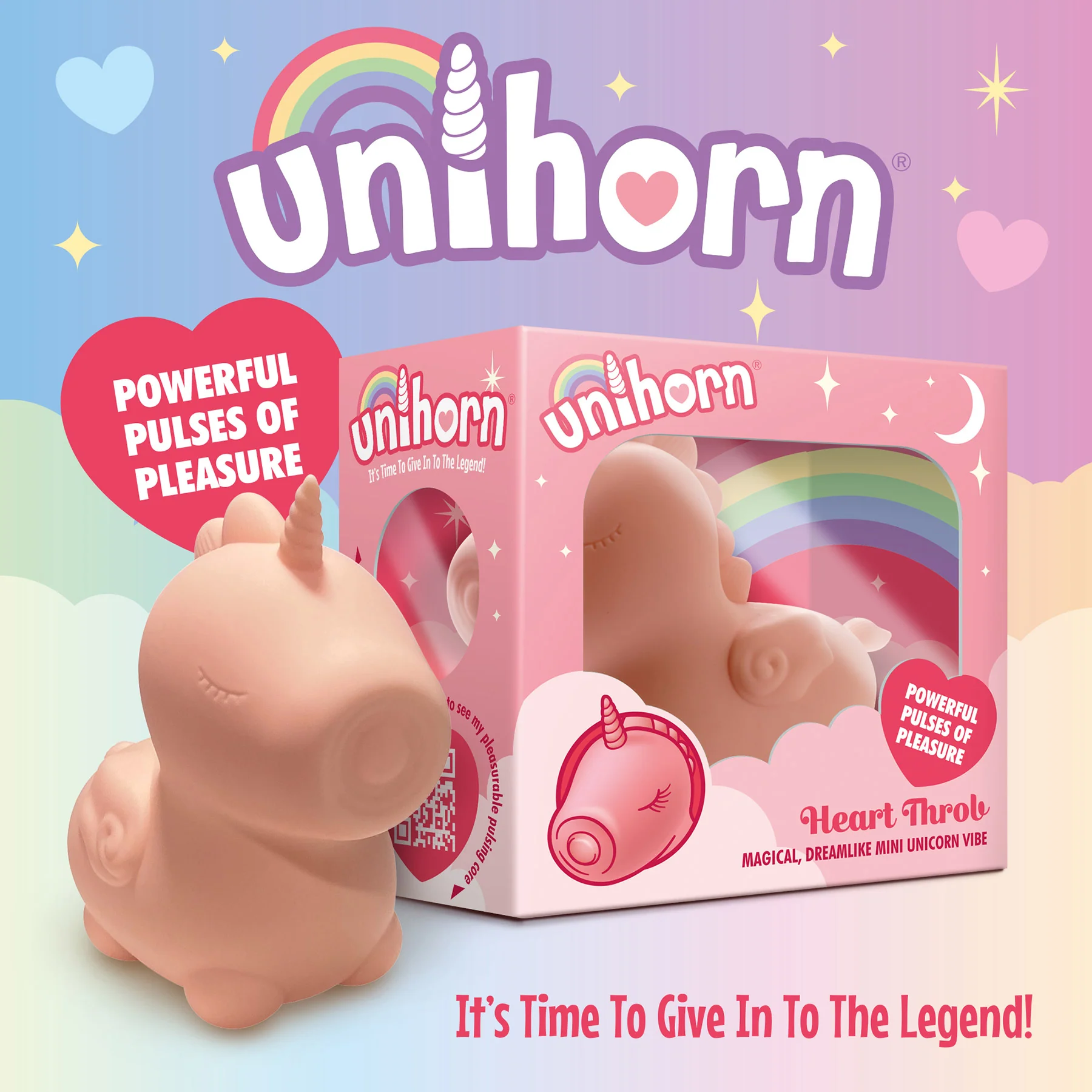 Unihorn Heart Throb Pulsing Silicone Clitoral Vibrator - Pink - Image 22