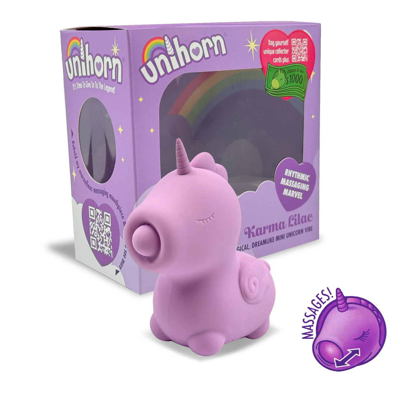 Unihorn Karma Lilac Massaging Silicone Clitoral Vibrator - Purple - Image 7