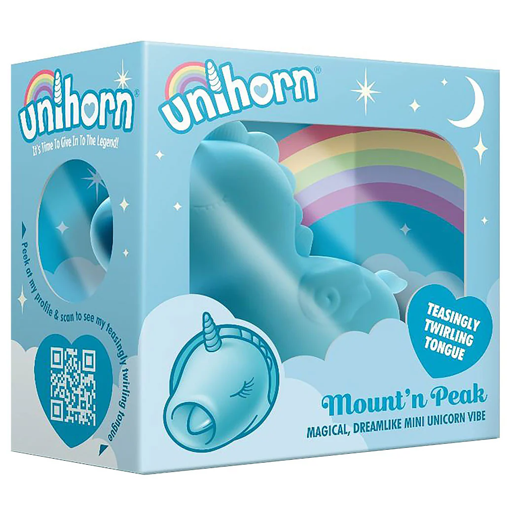 Unihorn Mount 'N Peak Pointed Flicking Silicone Clitoral Vibrator - Blue - Image 15