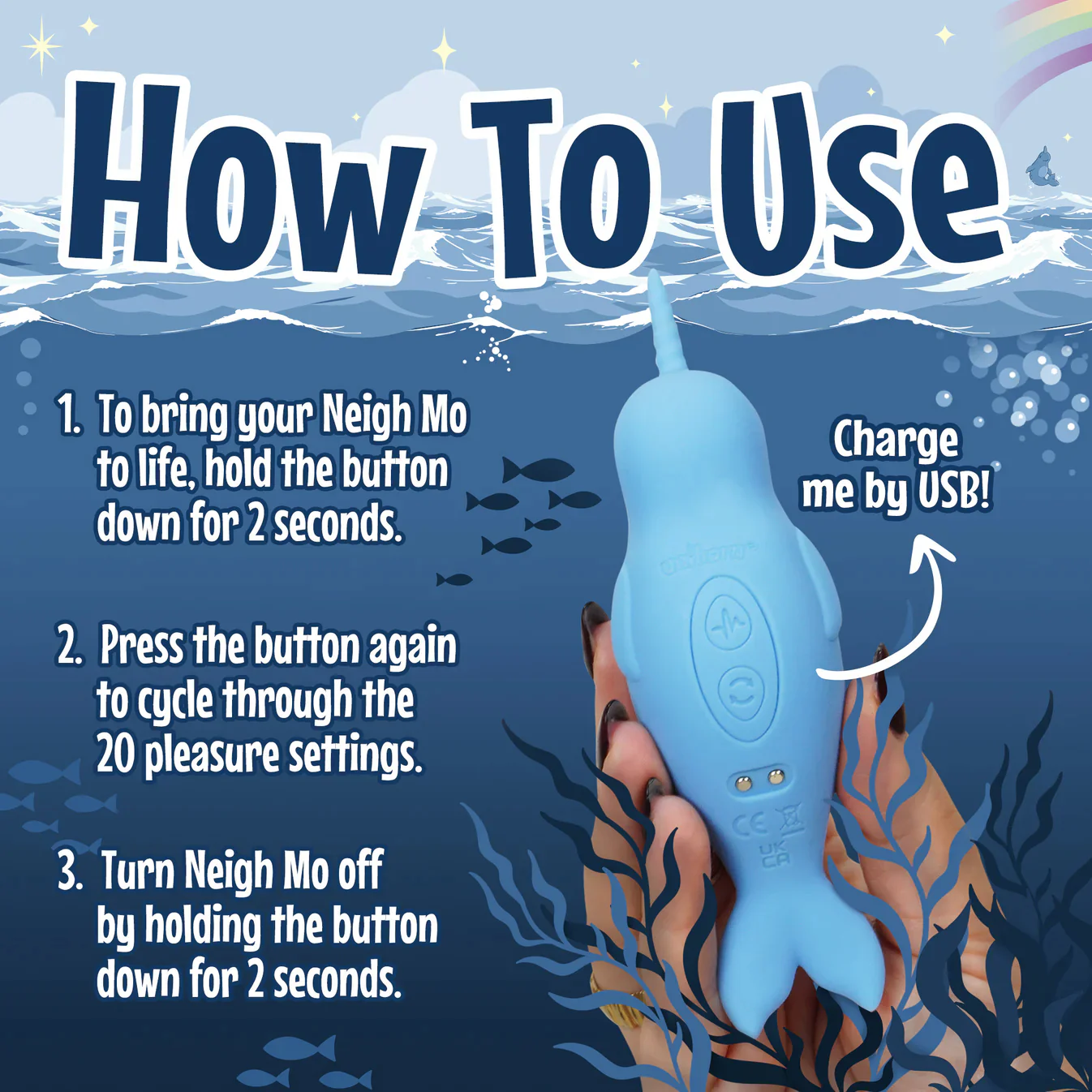 Unihorn Of The Sea Neigh Mo The Narwhal Silicone Clitoral Vibrator - Image 12