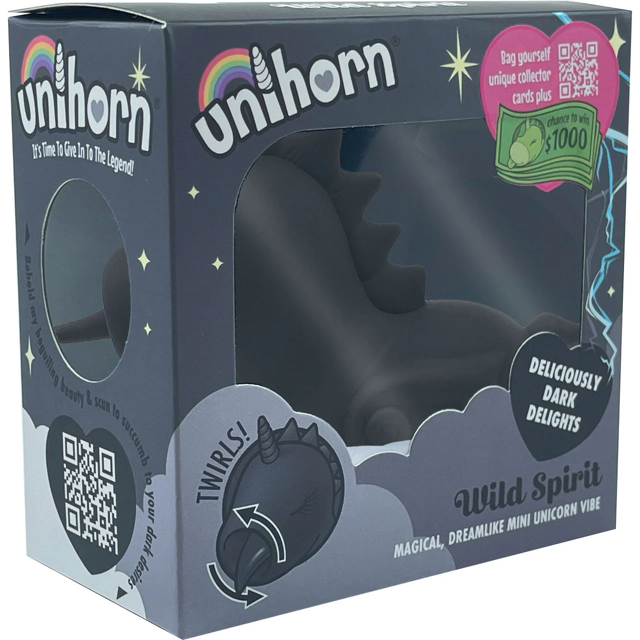 Unihorn Wild Spirit Licking Silicone Clitoral Vibrator - Black - Image 15