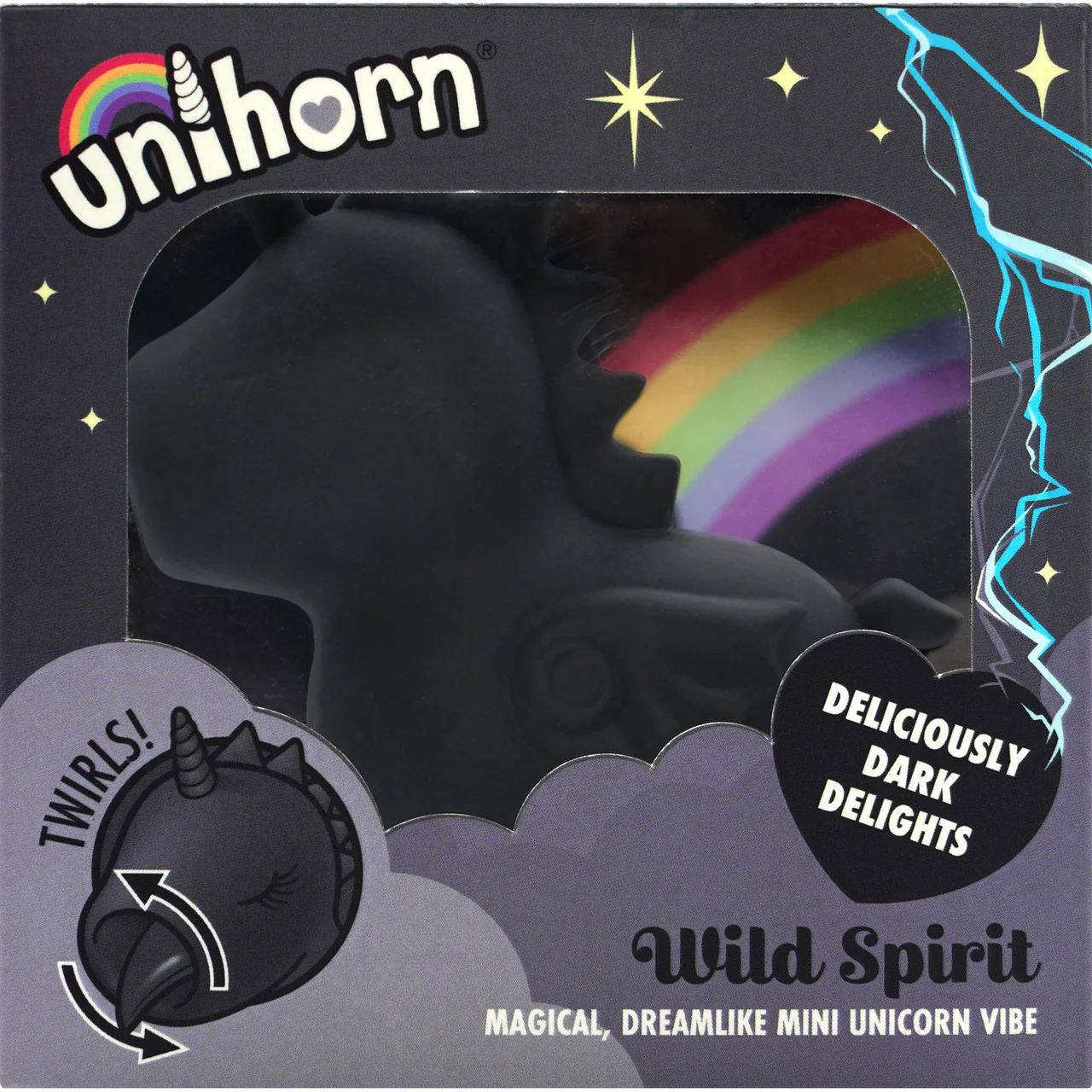 Unihorn Wild Spirit Licking Silicone Clitoral Vibrator - Black - Image 19
