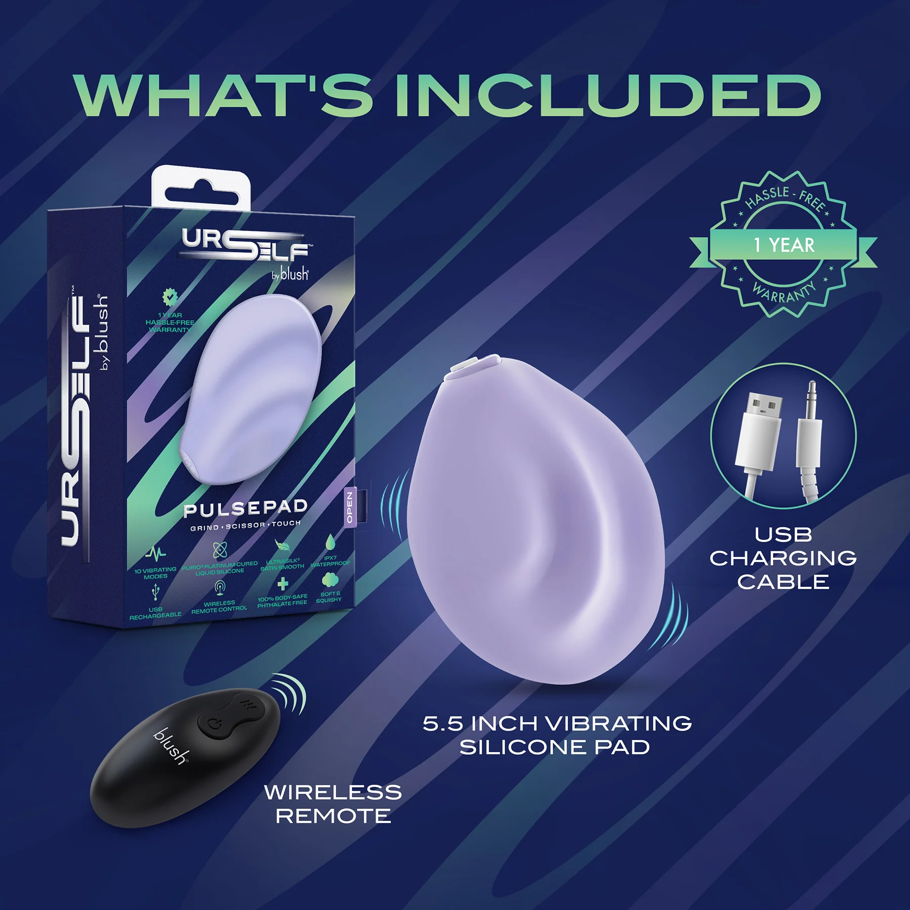 URSELF™ Pulse Pad Double Sided Vibrating Silicone Grinder With Remote - Image 10
