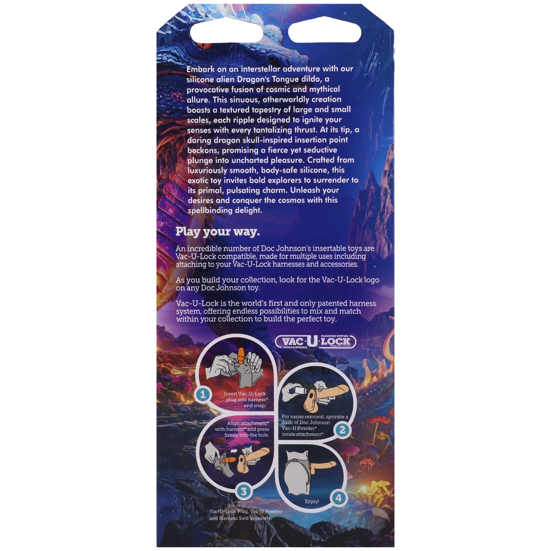 Vac-U-Lock X Fantasy Fuckers Dragon's Tongue 7.25" Silicone Dildo - Image 6