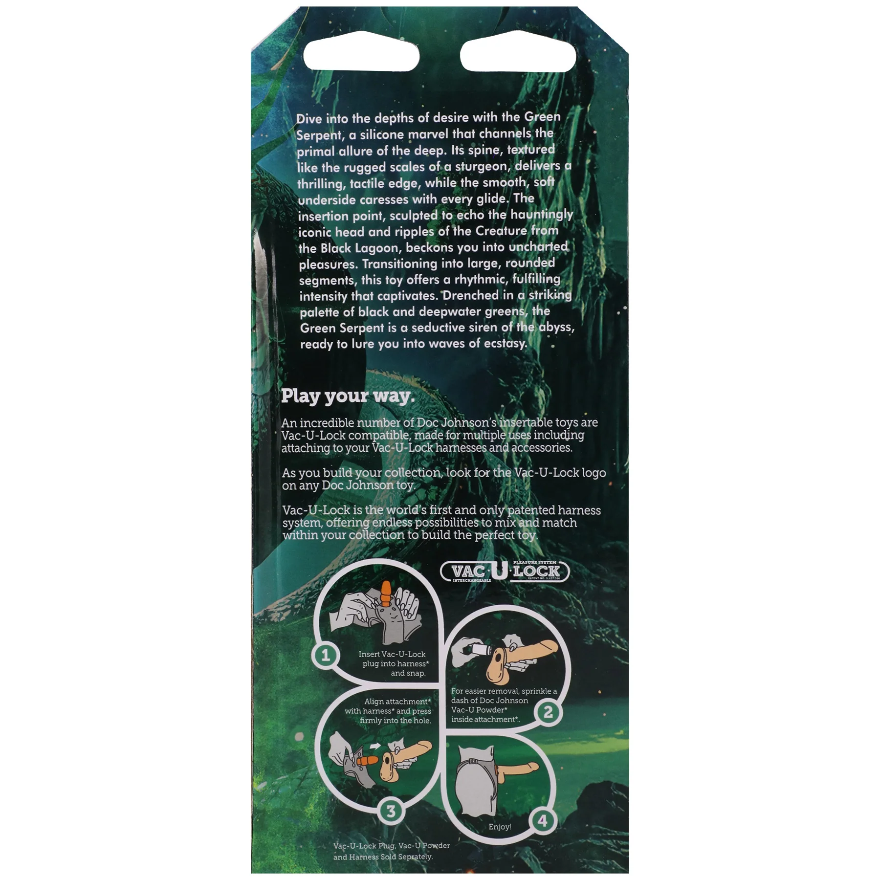 Vac-U-Lock X Fantasy Fuckers Green Serpent 8" Silicone Dildo - Image 6