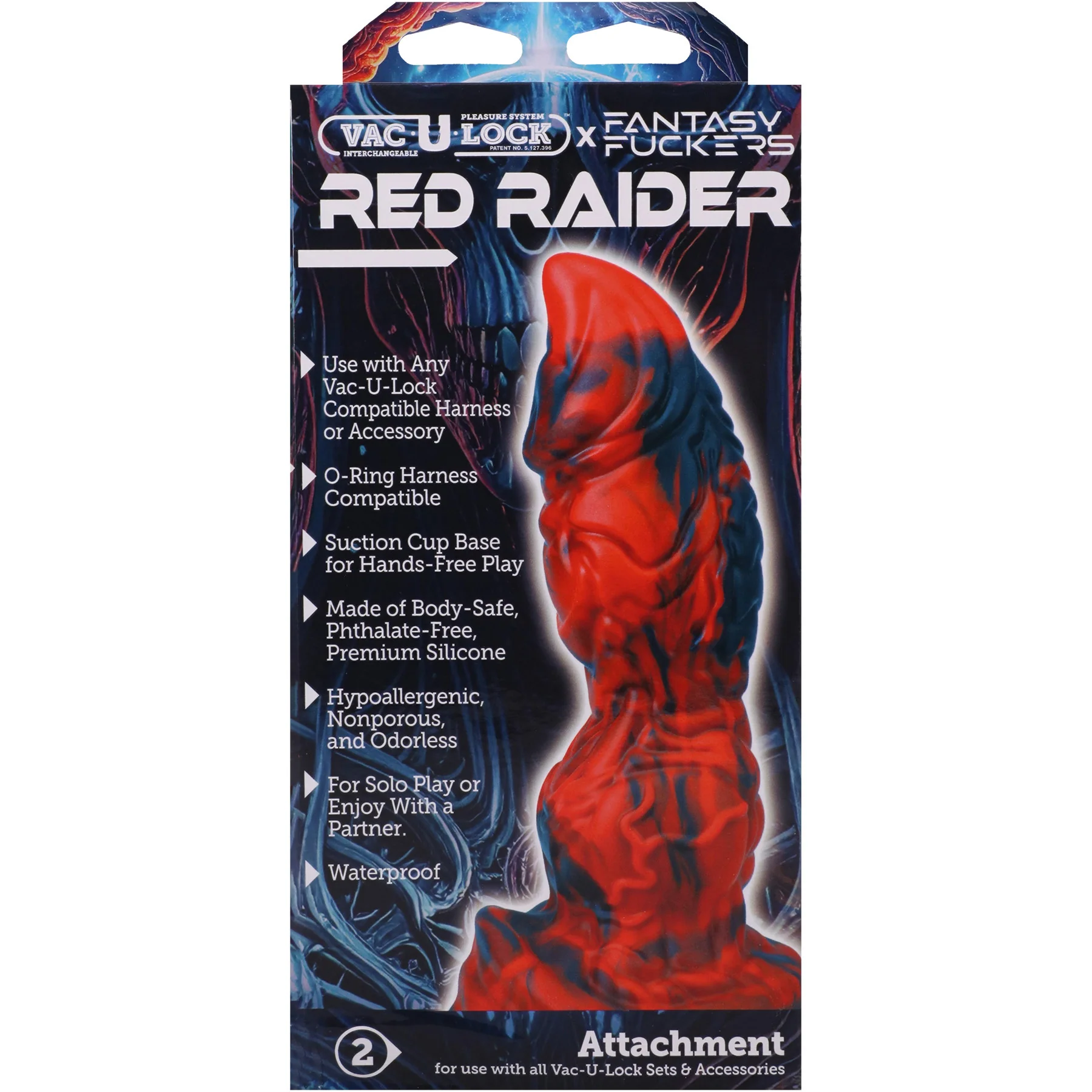 Vac-U-Lock X Fantasy Fuckers Red Raider 8" Silicone Dildo - Image 5