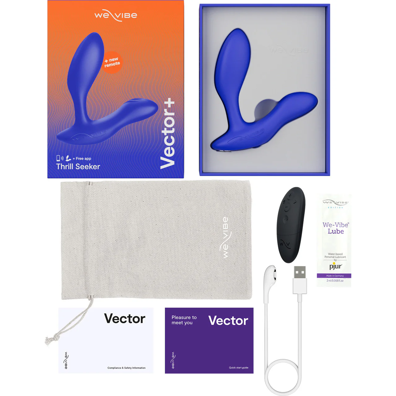 Vector+ By We-Vibe Waterproof Remote Controlled App Enabled Adjustable Prostate Massager - Royal Blue - Image 13
