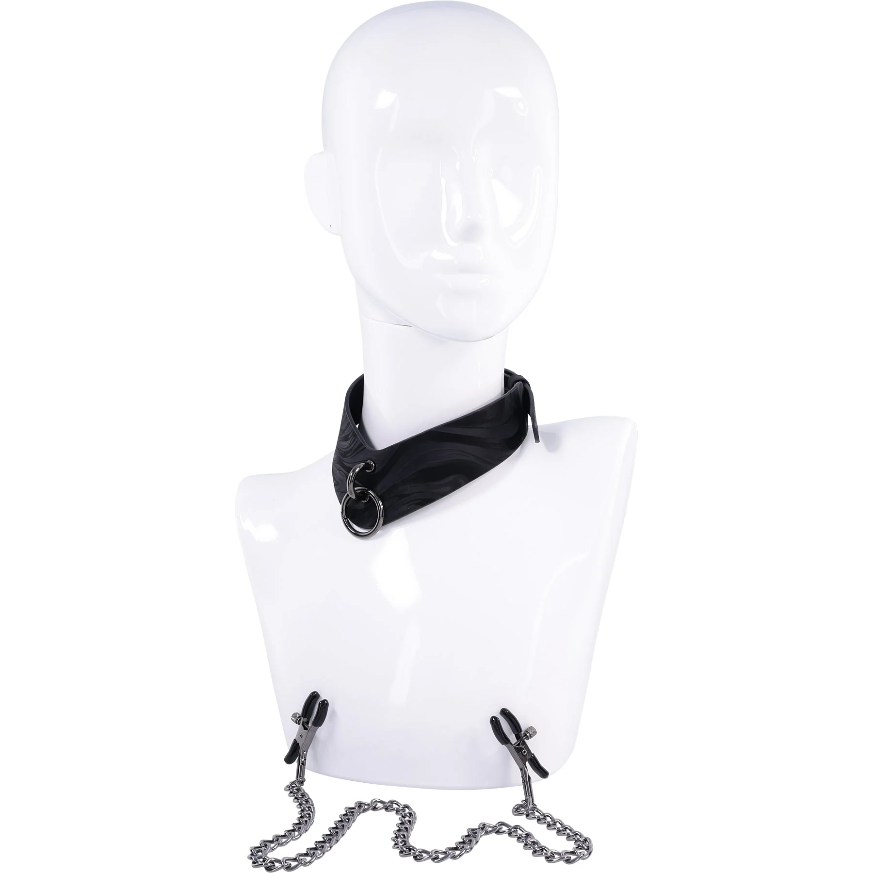 Velvet Noir Collar With Removable Nipple Clamps By Sportsheets - Image 3