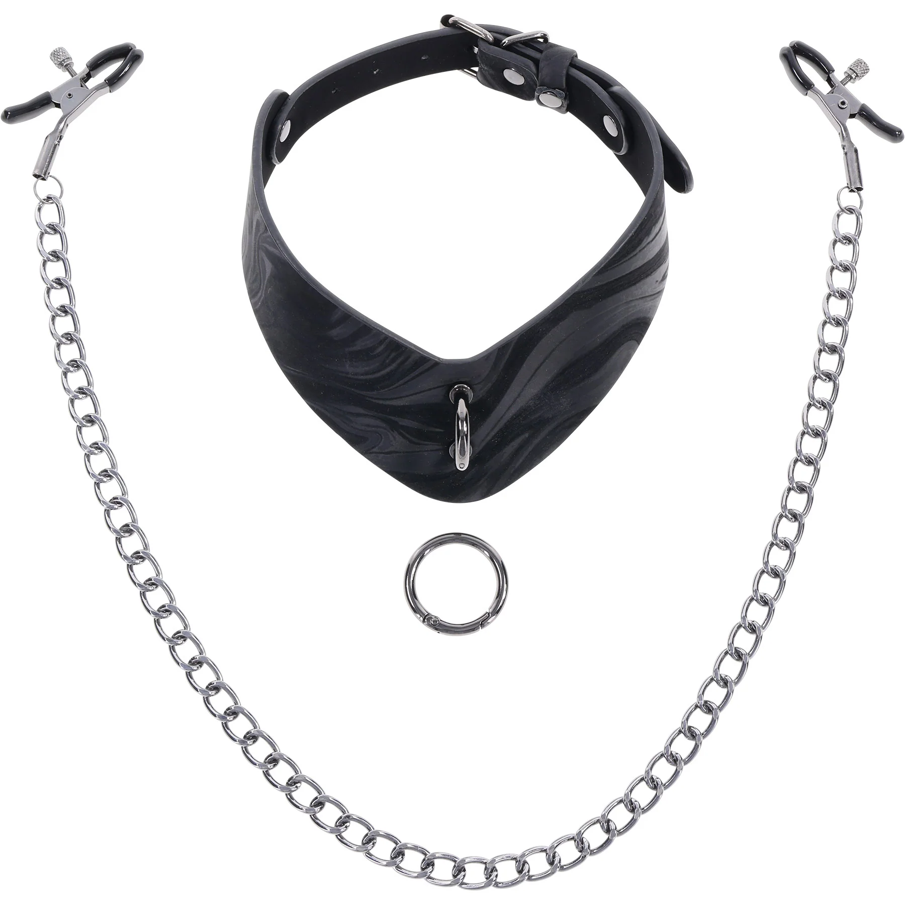Velvet Noir Collar With Removable Nipple Clamps By Sportsheets - Image 4