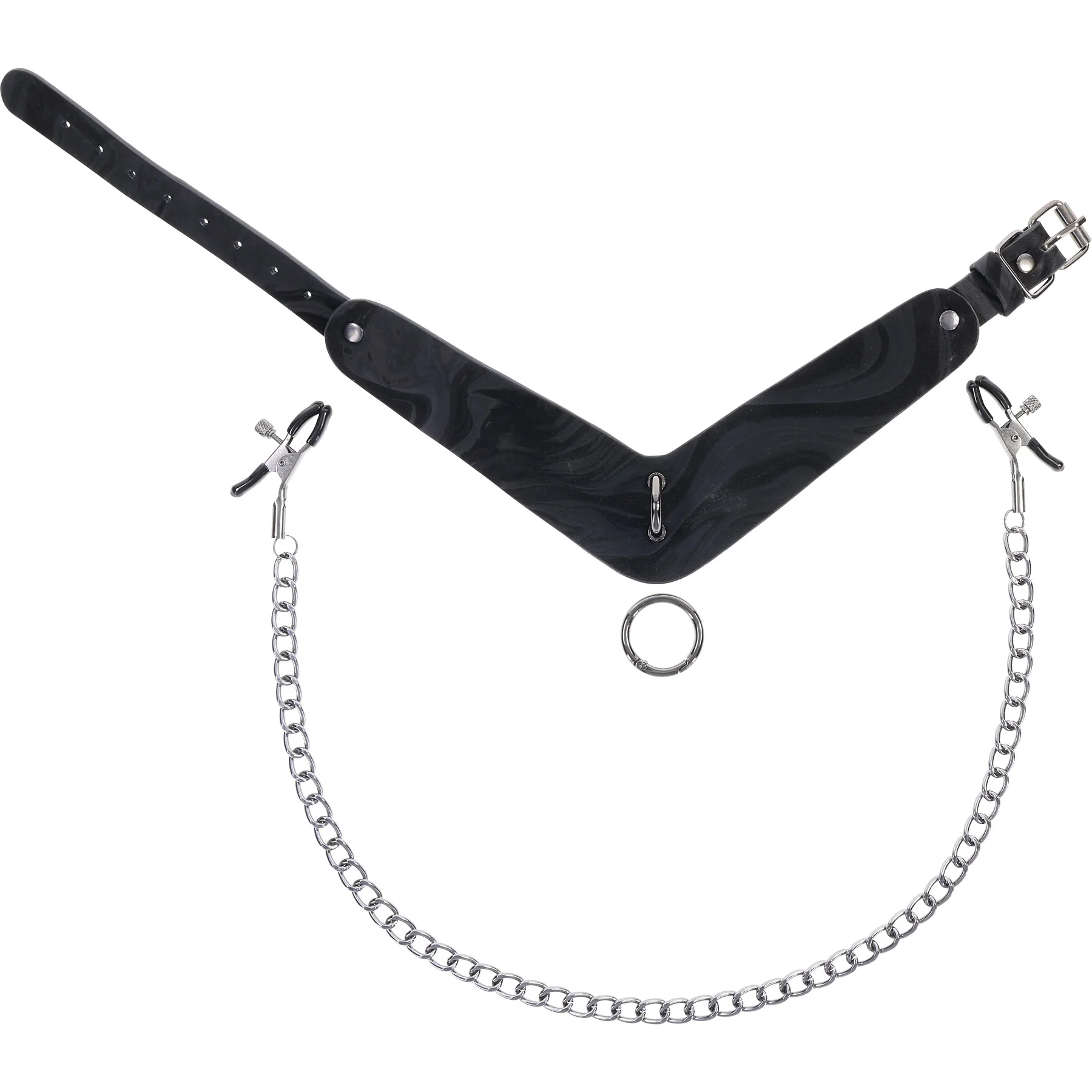 Velvet Noir Collar With Removable Nipple Clamps By Sportsheets - Image 7