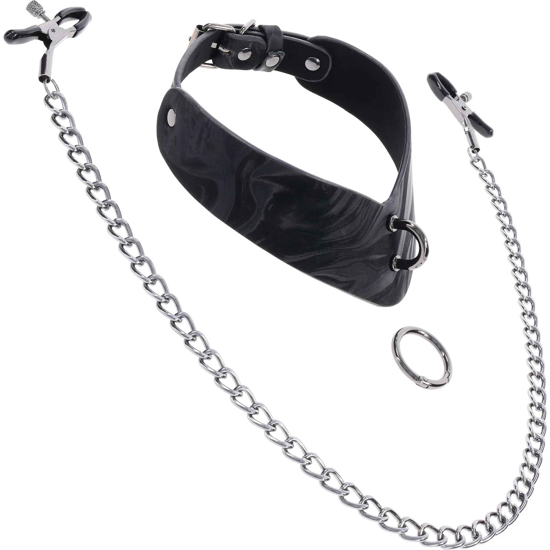Velvet Noir Collar With Removable Nipple Clamps By Sportsheets - Image 9