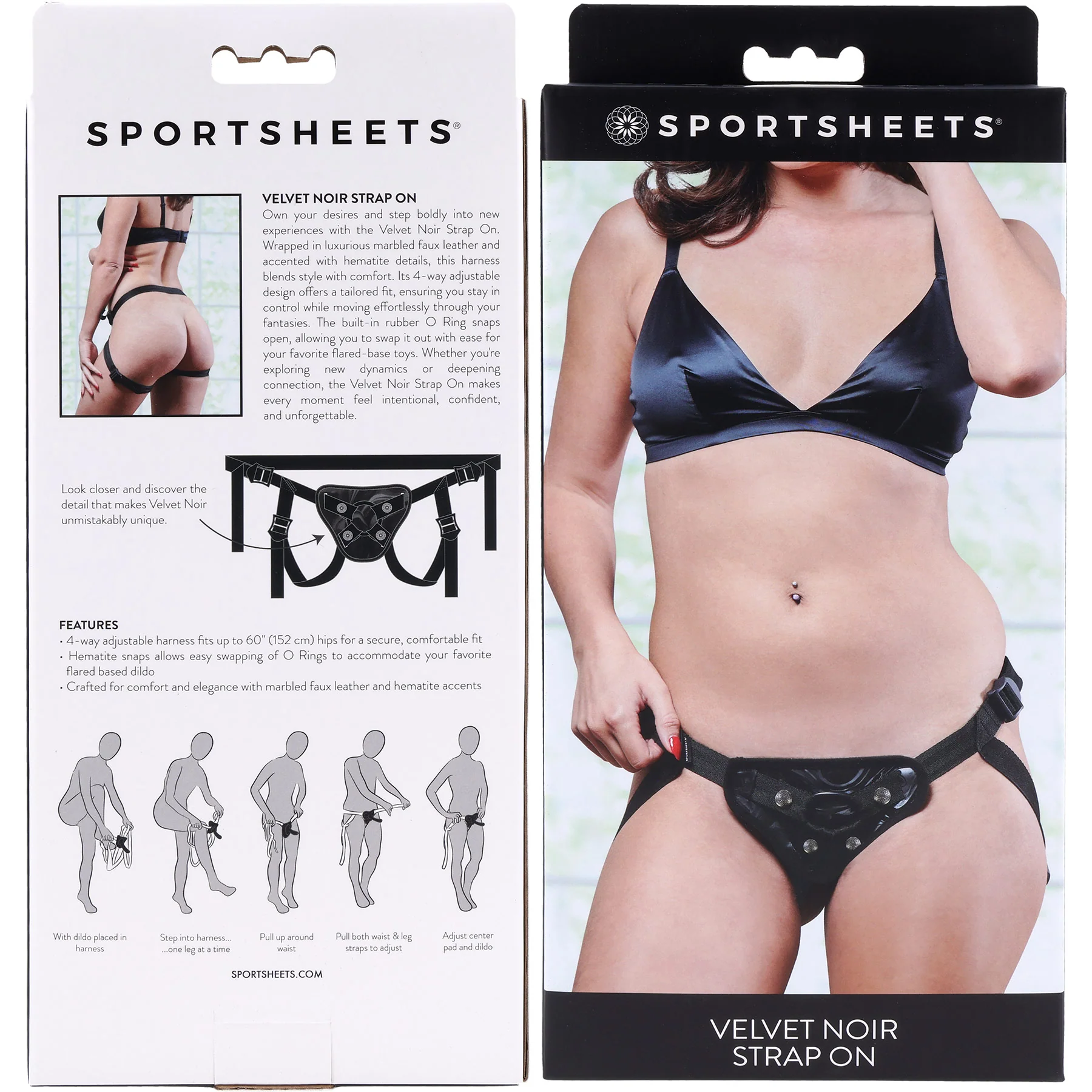 Velvet Noir Faux Leather Strap On Harness By Sportsheets - Image 14