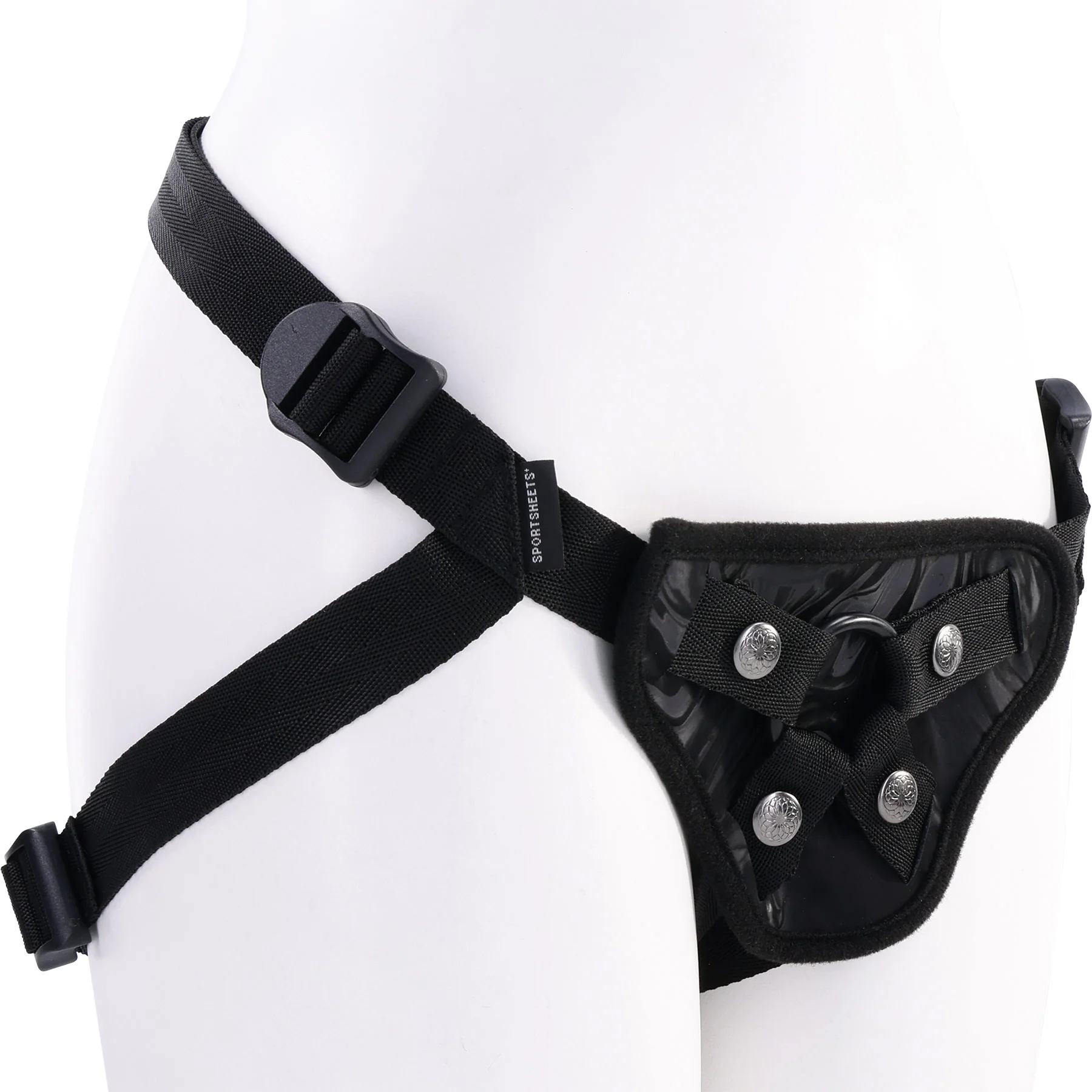 Velvet Noir Faux Leather Strap On Harness By Sportsheets - Image 5