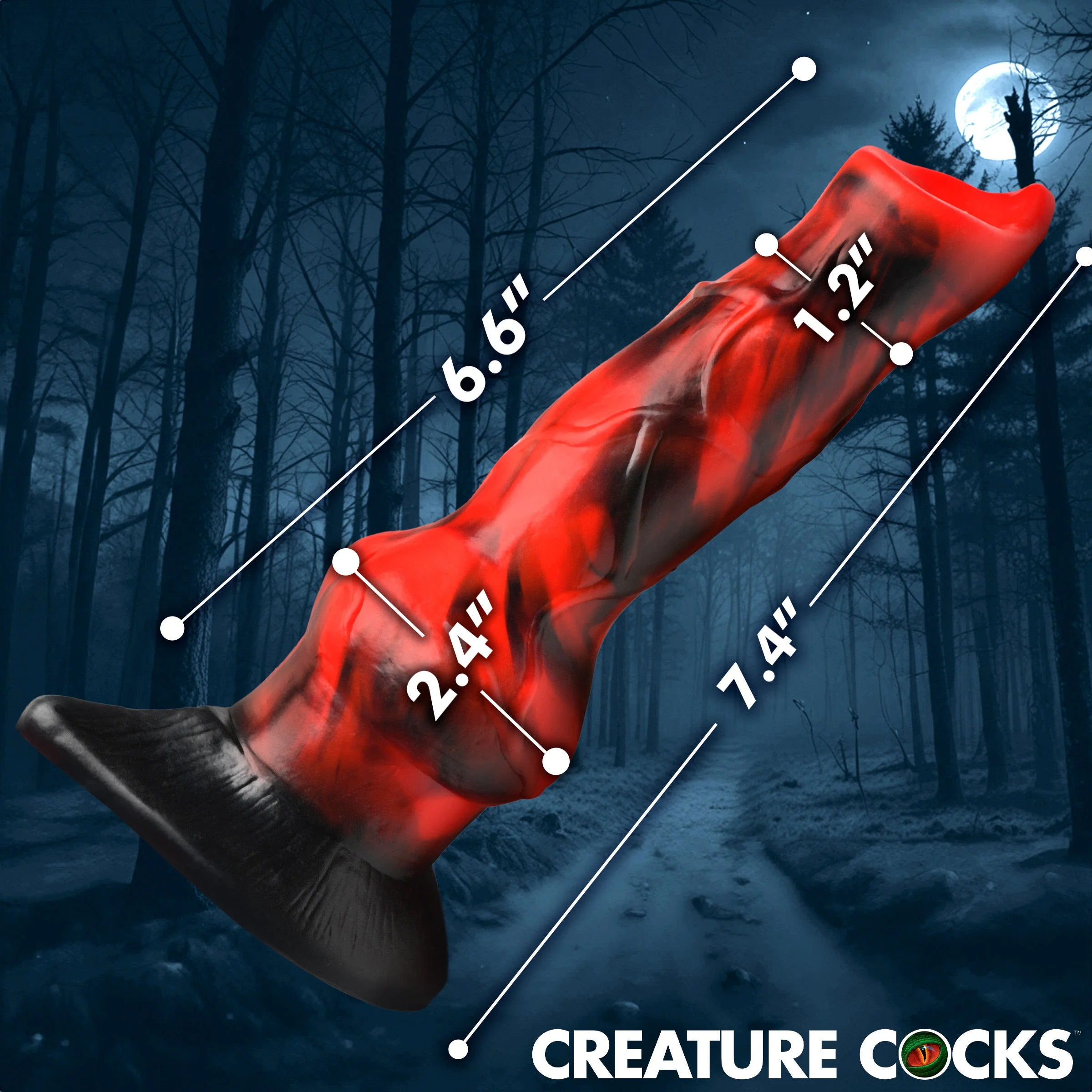 Vibra Beast 7.4" Vibrating Silicone Suction Cup Dildo By Creature Cocks - Image 8