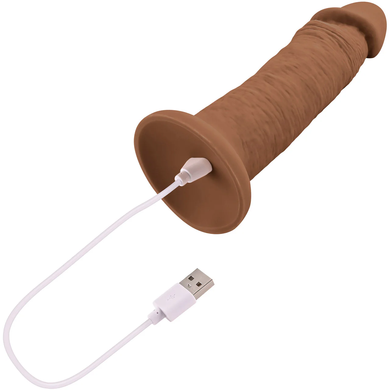 Vibrating Rechargeable Waterproof 6" Silicone Suction Cup Dildo By Evolved Novelties - Caramel - Image 5