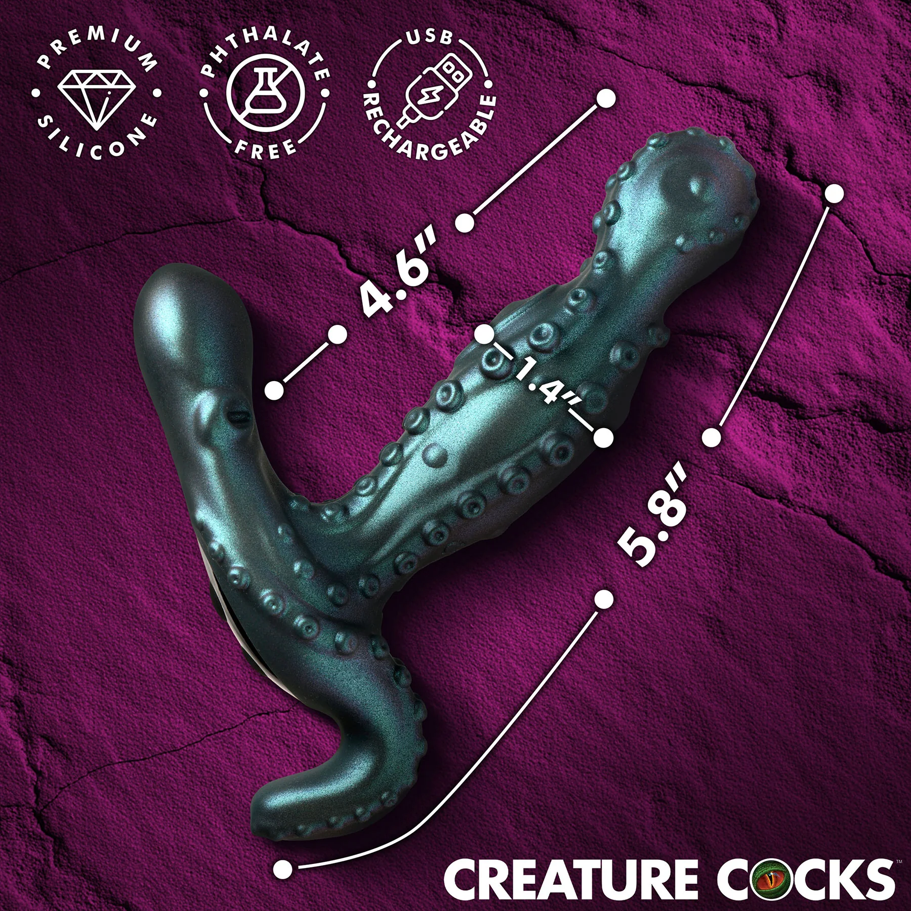 Octoprobe Gyrating Silicone Prostate Vibrator With Remote By Creature Cocks - Image 9