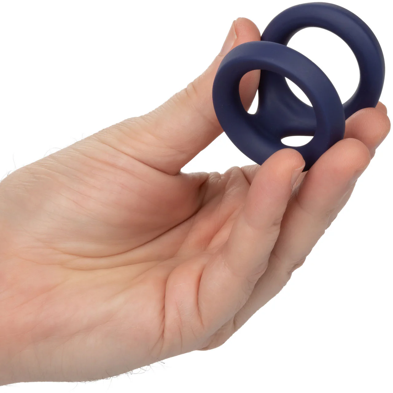 Viceroy Dual Ring Ultra-Soft Silicone Cock Ring By CalExotics - Blue - Image 2