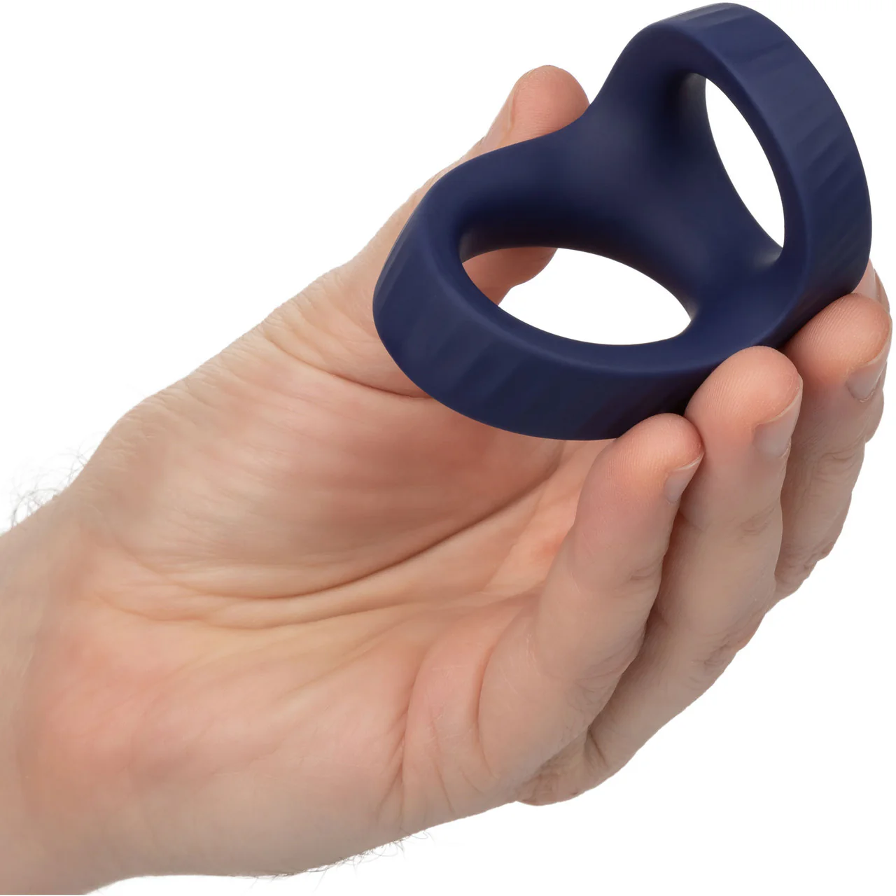 Viceroy Max Dual Ring Ultra-Soft Silicone Cock Ring By CalExotics - Blue - Image 2