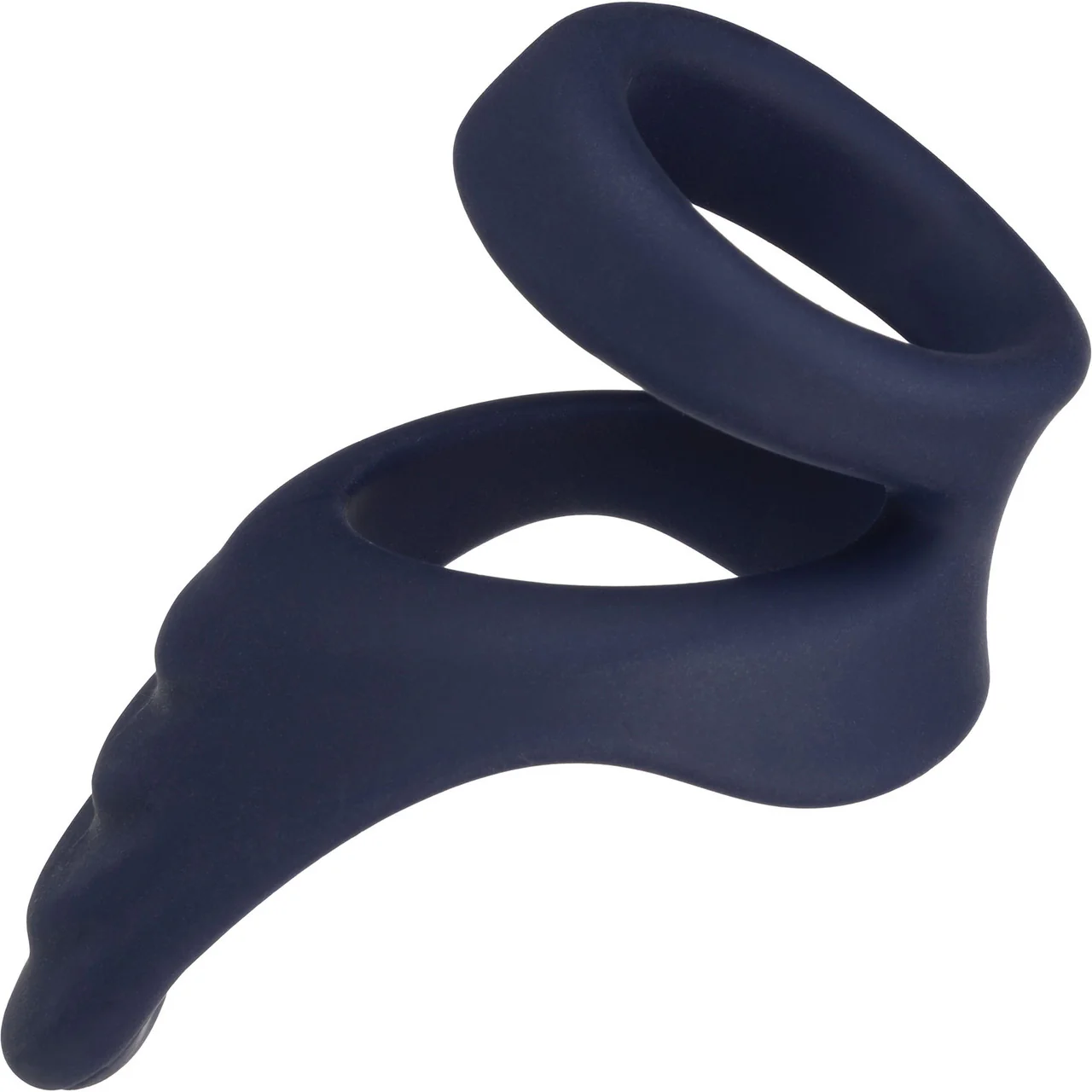 Viceroy Perineum Dual Ring Ultra-Soft Silicone Cock Ring By CalExotics - Blue - Image 3