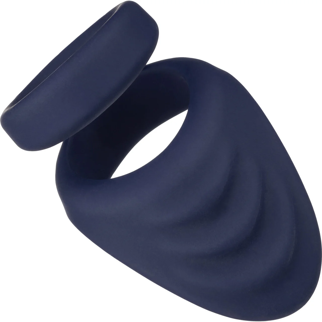 Viceroy Perineum Dual Ring Ultra-Soft Silicone Cock Ring By CalExotics - Blue - Image 4