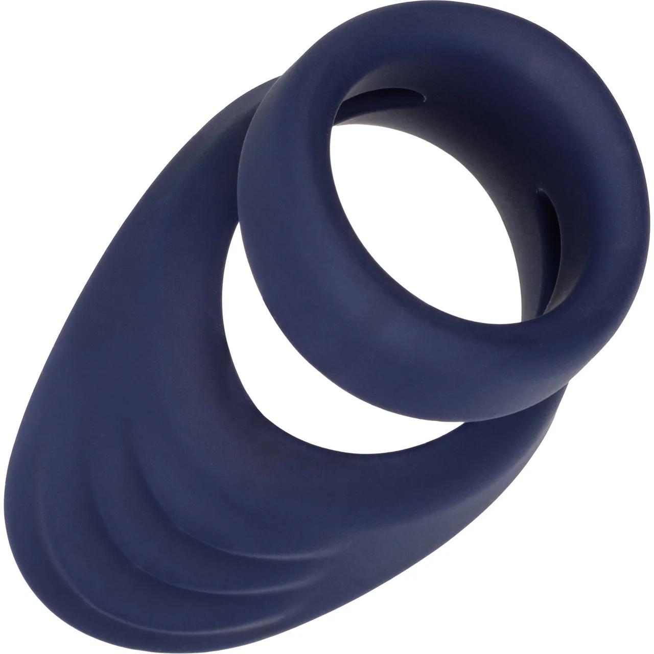 Viceroy Perineum Dual Ring Ultra-Soft Silicone Cock Ring By CalExotics - Blue - Image 6