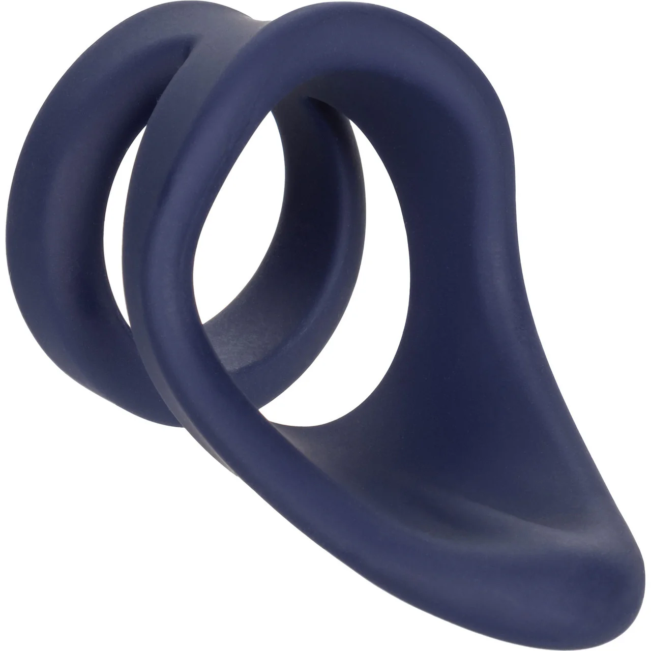 Viceroy Perineum Dual Ring Ultra-Soft Silicone Cock Ring By CalExotics - Blue - Image 9