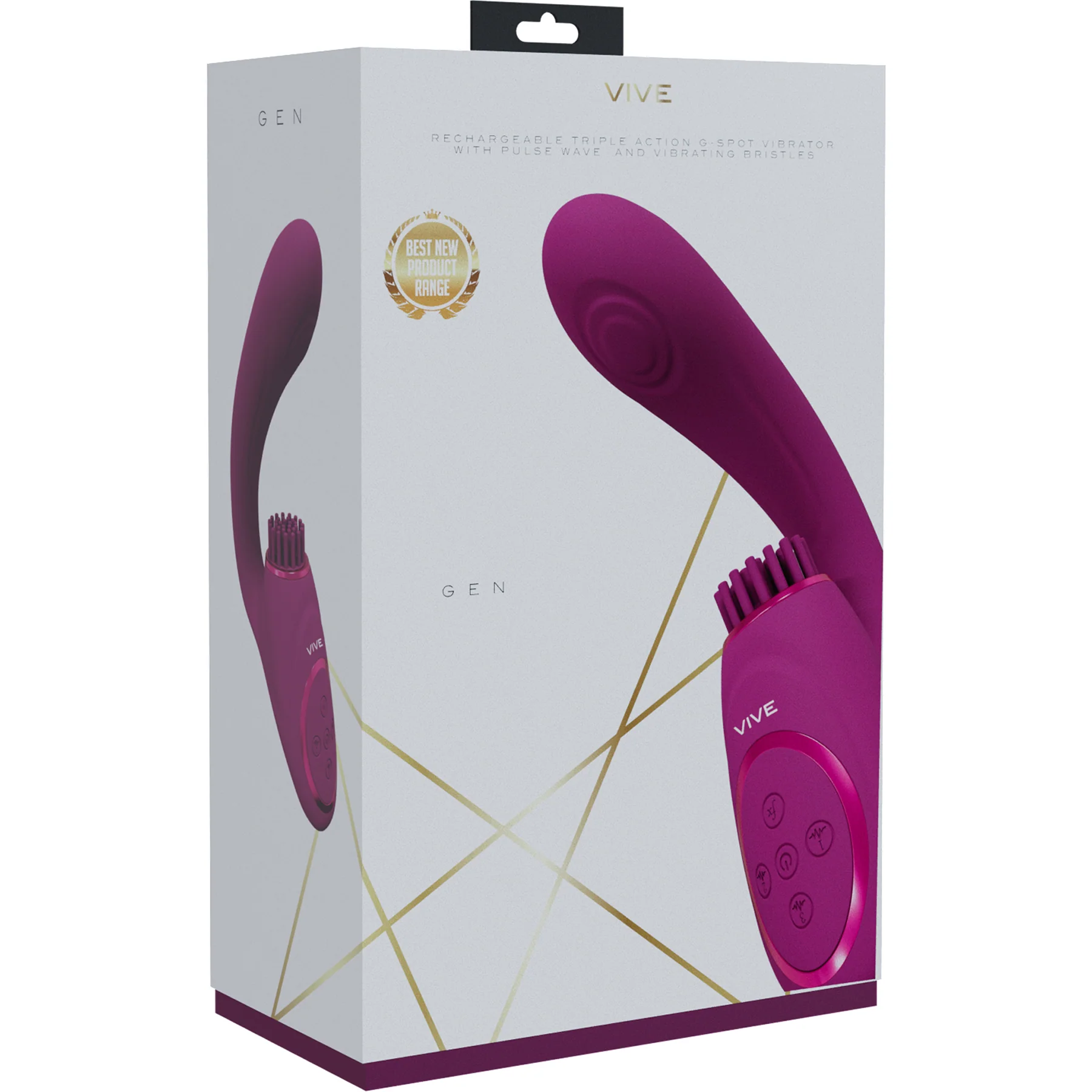Vive GEN Rechargeable Silicone Triple Motor Dual Stimulation Vibrator With Pulse Wave - Image 12