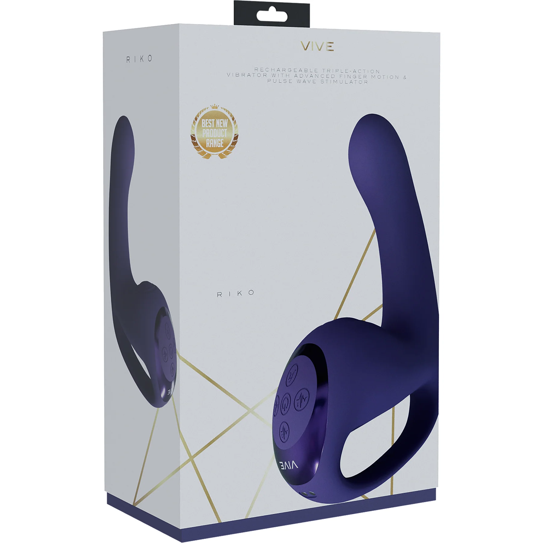 Vive Riko Rechargeable Silicone Triple Thumper Vibrator With Finger Motion - Image 11