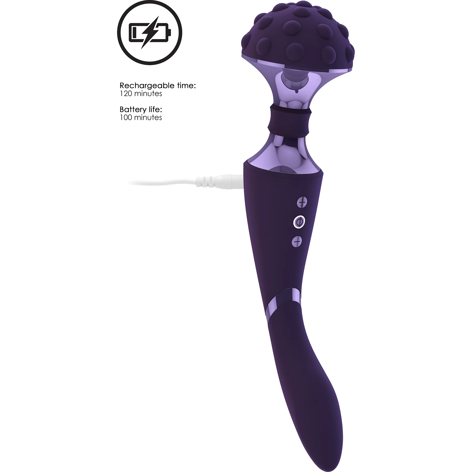 Vive Shiatsu Double Action Rechargeable Silicone Bendable Massaging Wand - Image 14