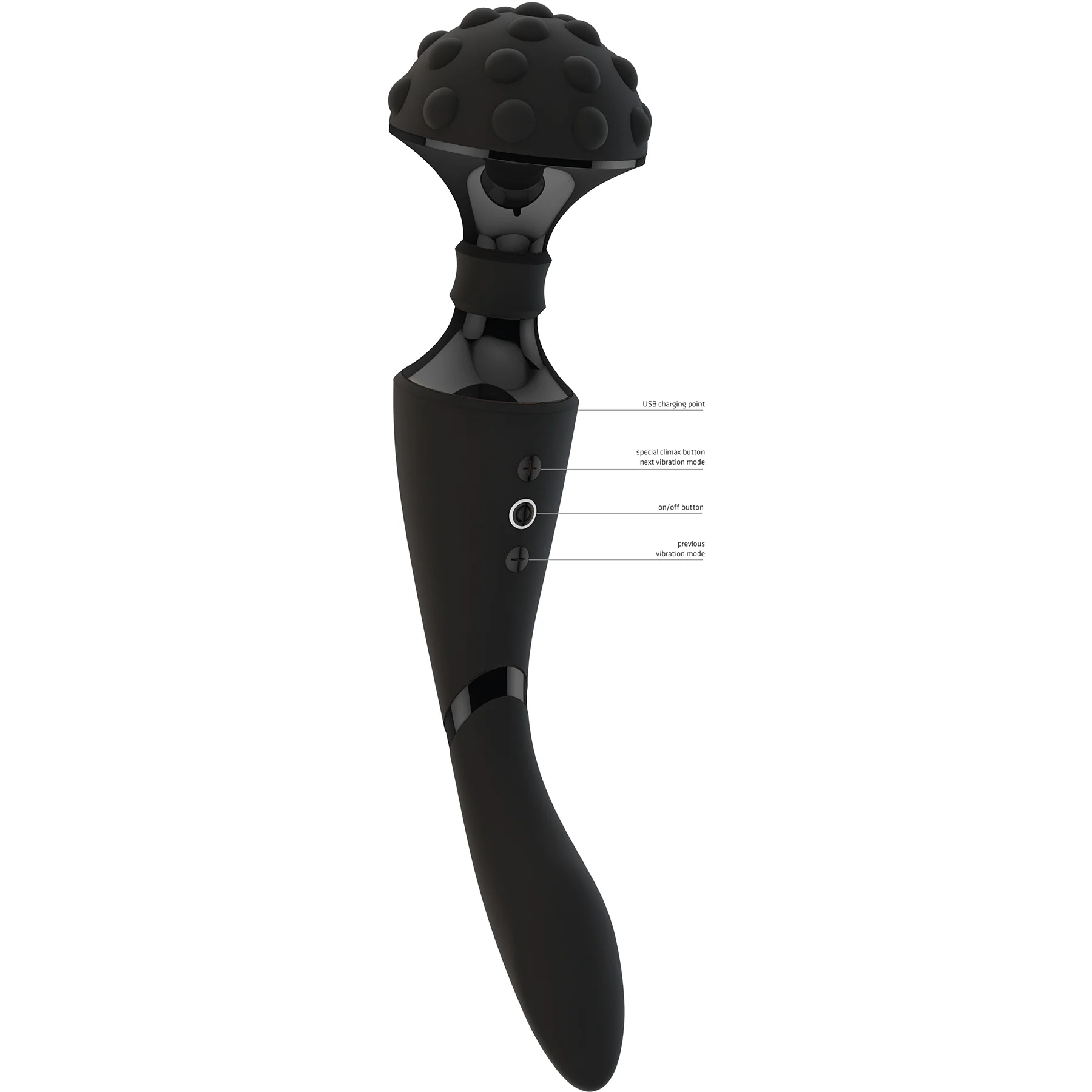 Vive Shiatsu Double Action Rechargeable Silicone Bendable Massaging Wand - Image 15