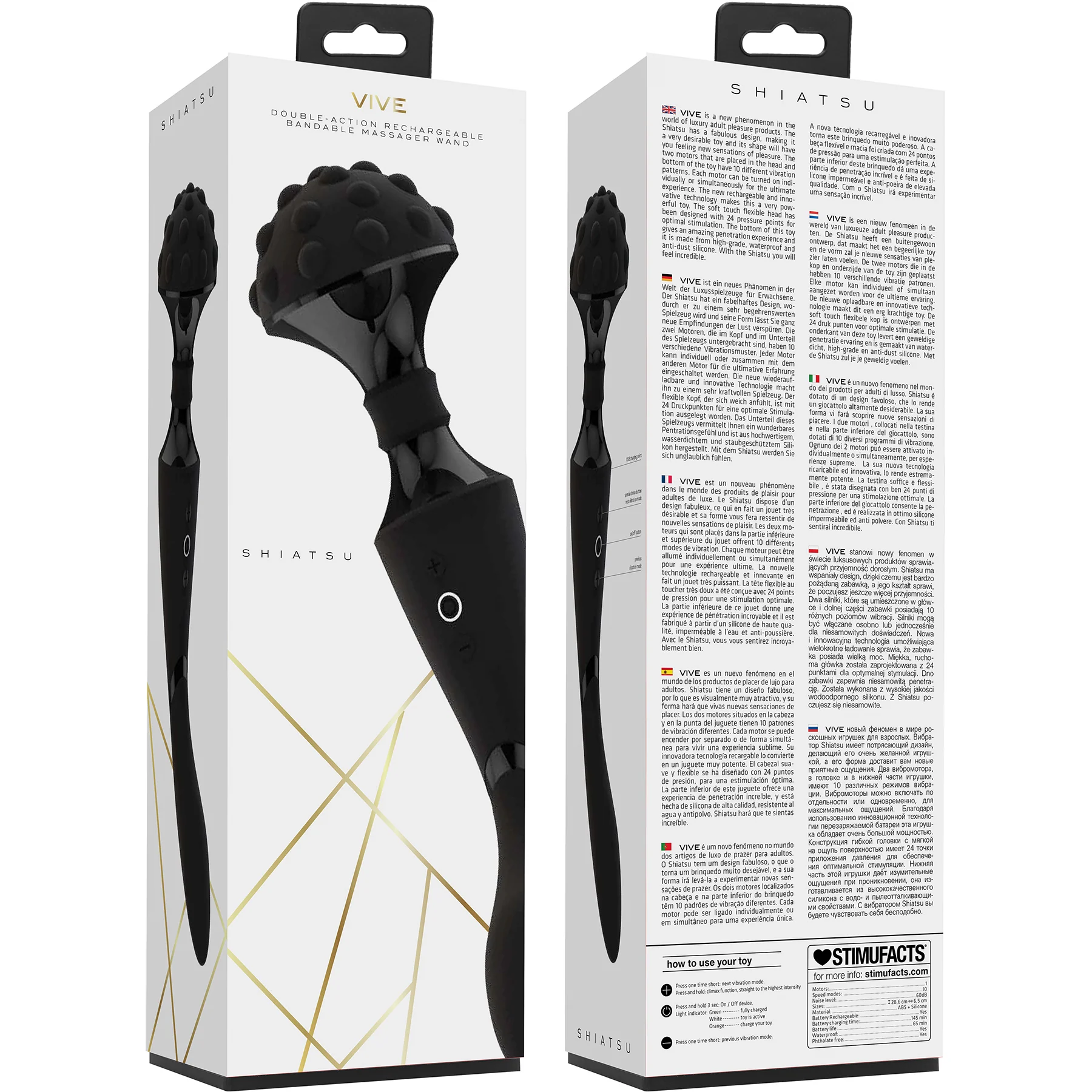 Vive Shiatsu Double Action Rechargeable Silicone Bendable Massaging Wand - Image 16