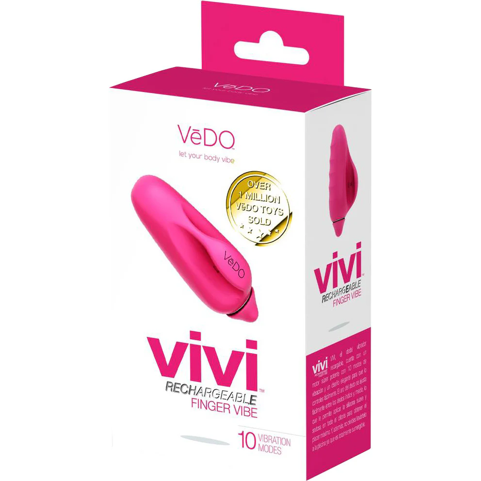 VIVI Rechargeable Silicone Finger Vibrator  by VeDO - Pink - Image 2