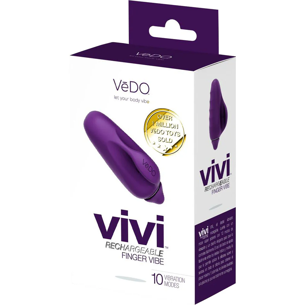 VIVI Rechargeable Silicone Finger Vibrator  by VeDO - Purple - Image 2