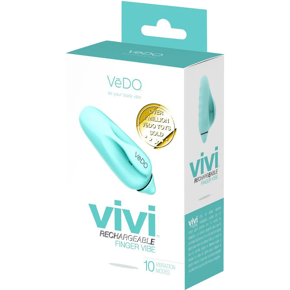 VIVI Rechargeable Silicone Finger Vibrator  by VeDO - Turquoise - Image 2