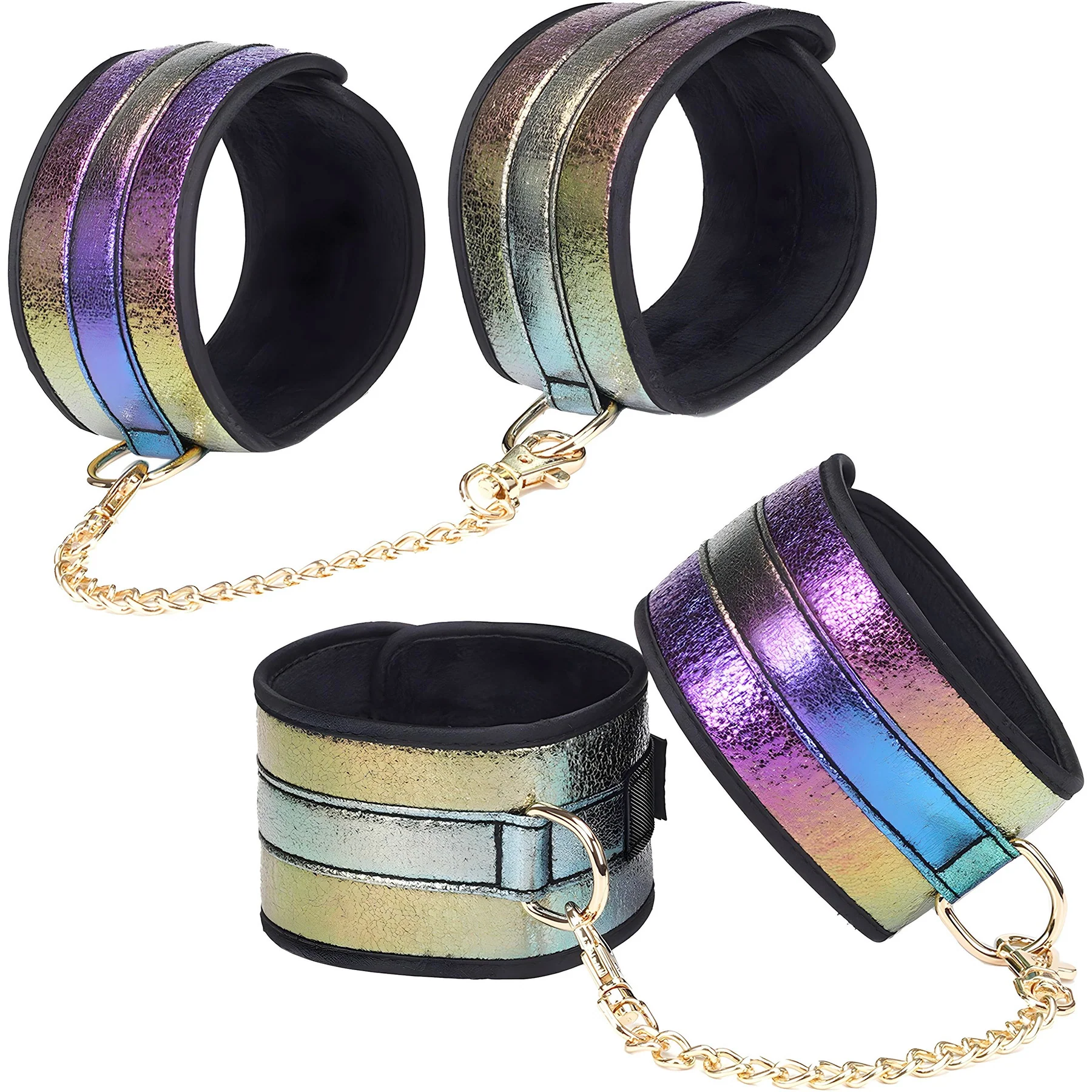 Vivid Rainbow Glossy Multicolor 8 Piece Soft Bondage Kit By Liebe Seele - Image 4
