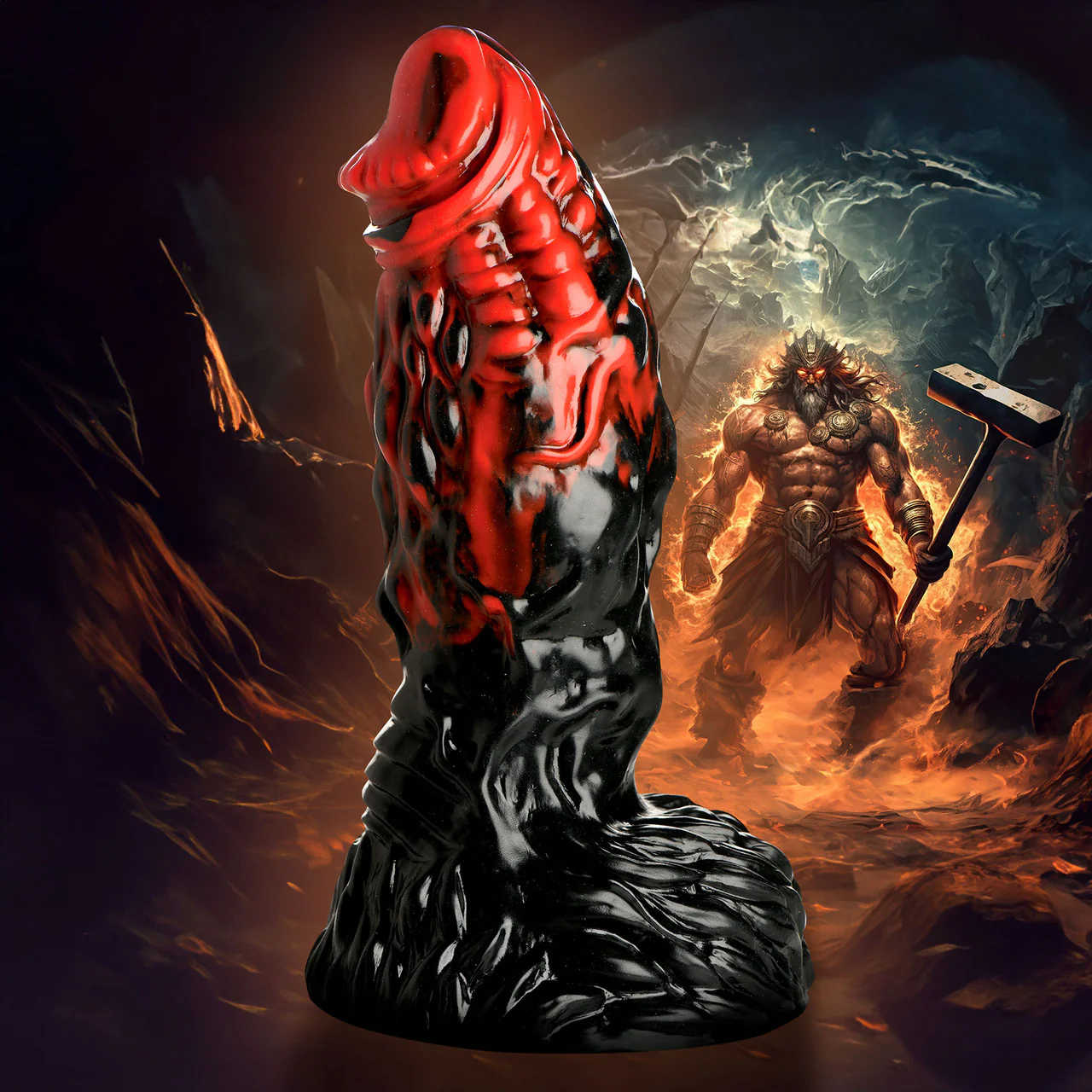 Vulcan 8.75" Silicone Suction Cup Dildo With Balls By Creature Cocks - Image 9