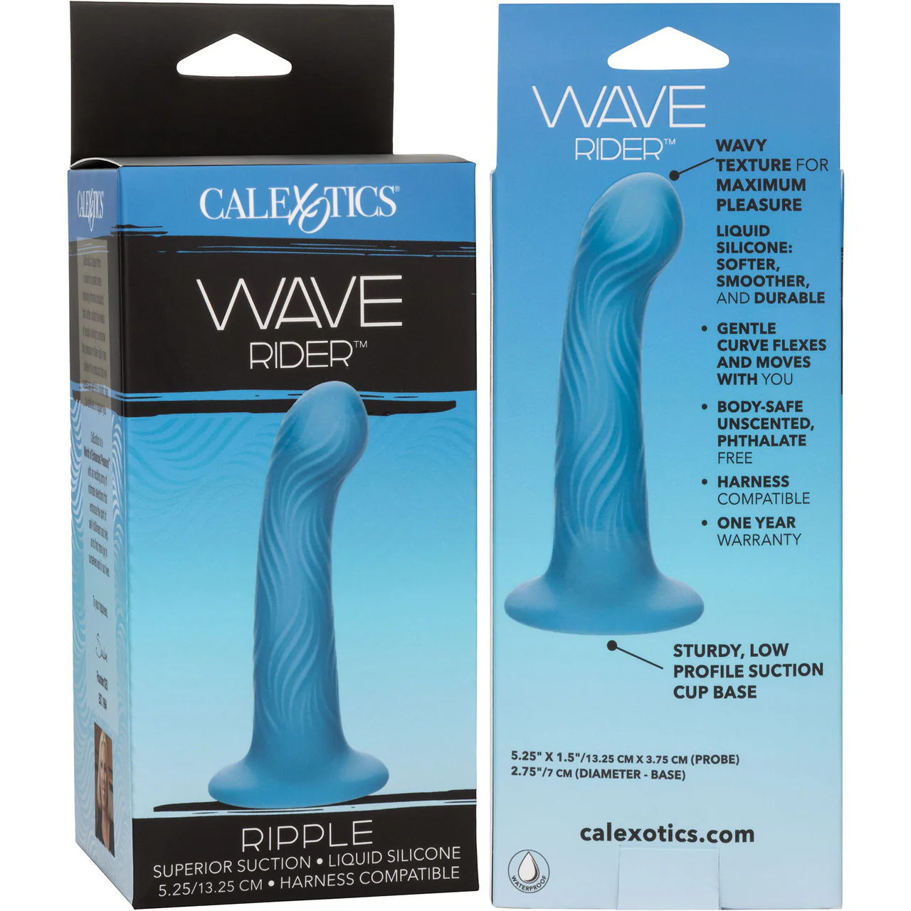 Wave Rider Ripple 5.25" Silicone Suction Cup Dildo By CalExotics - Image 10