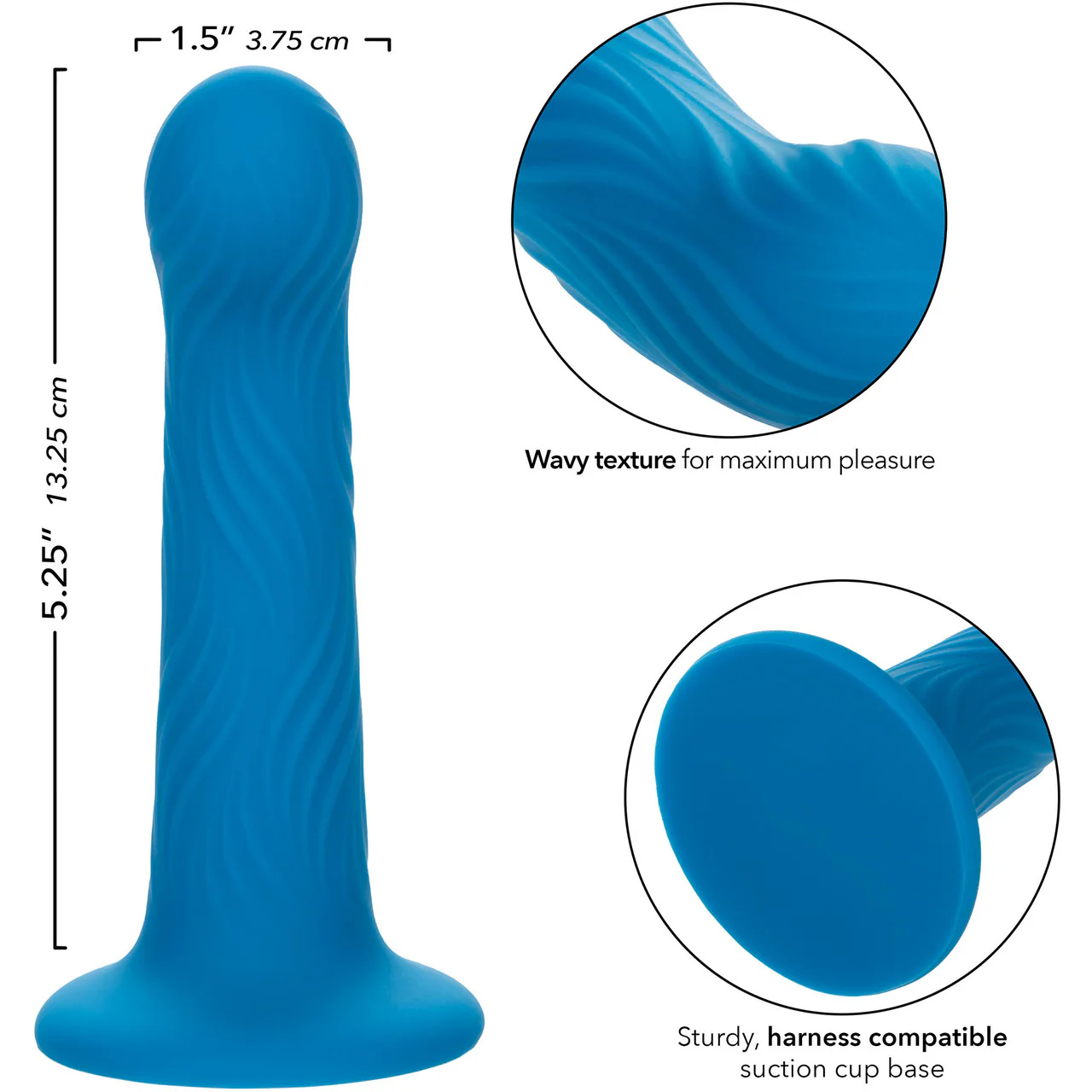 Wave Rider Ripple 5.25" Silicone Suction Cup Dildo By CalExotics - Image 8