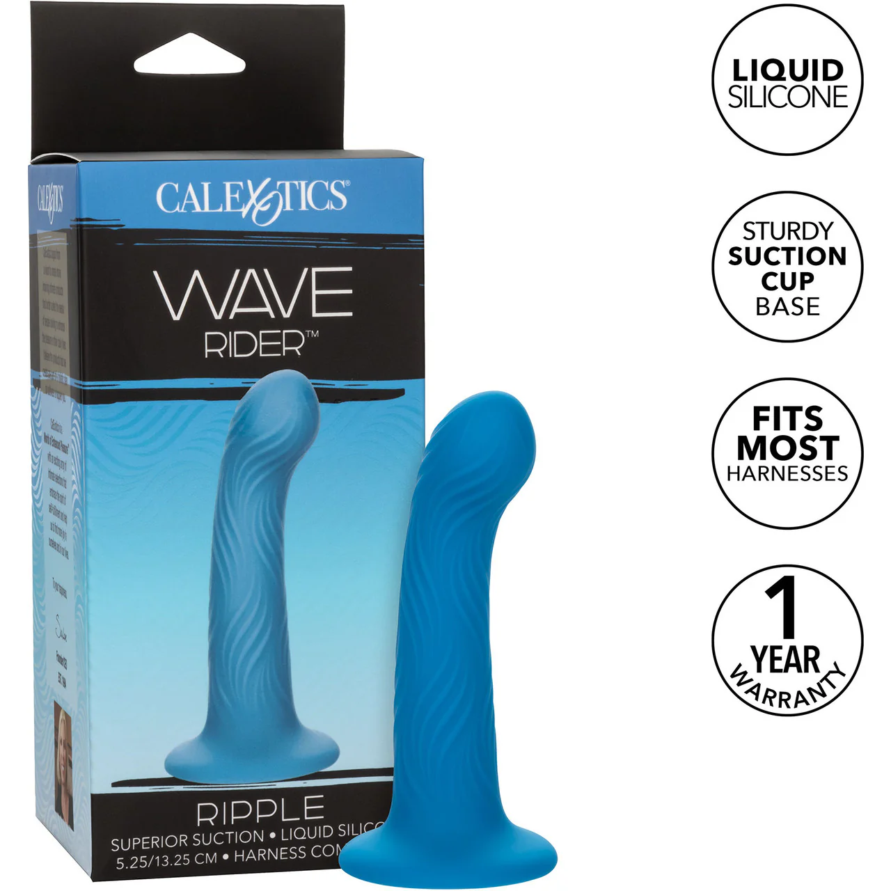 Wave Rider Ripple 5.25" Silicone Suction Cup Dildo By CalExotics - Image 9